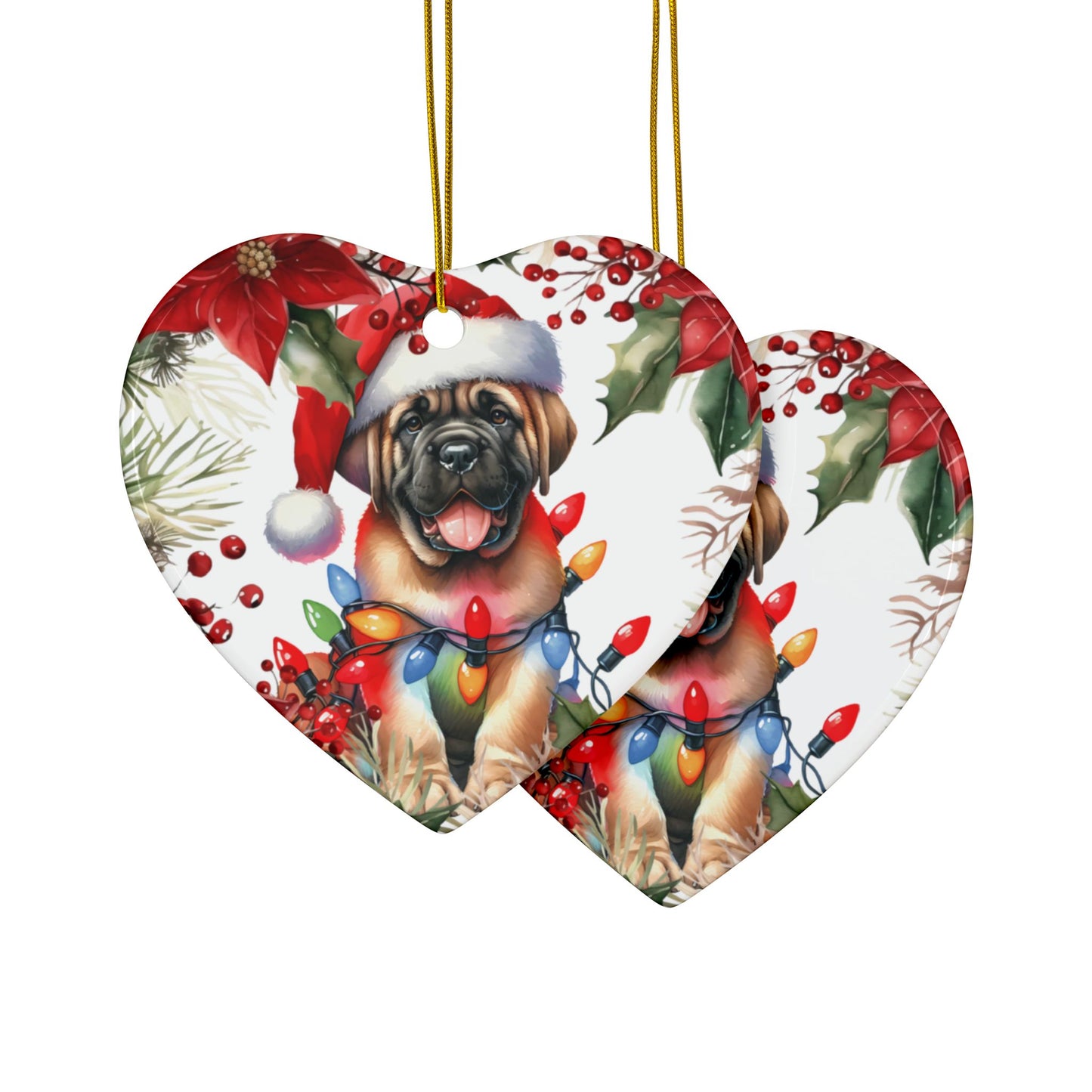 English Mastiff Holiday Ornaments, Mastiff Dog Christmas Ornament, Custom Dog Ornament, Gifts for Dog Lovers