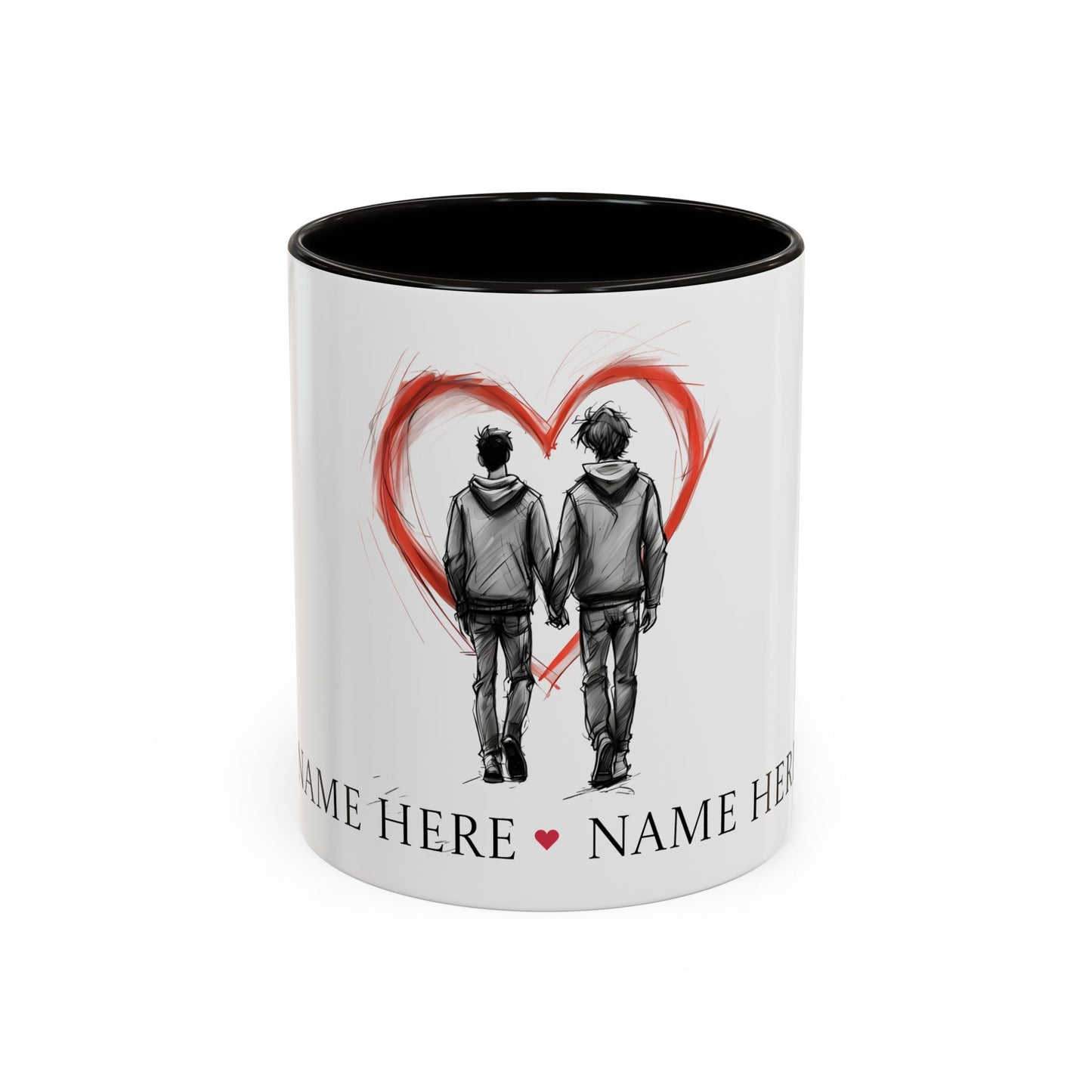 Personalized Gay Couple Coffee Mug, Custom LGBTQ Gift, Same Sex Wedding, Anniversary, Valentines Day Gift for Boyfriend or Husband