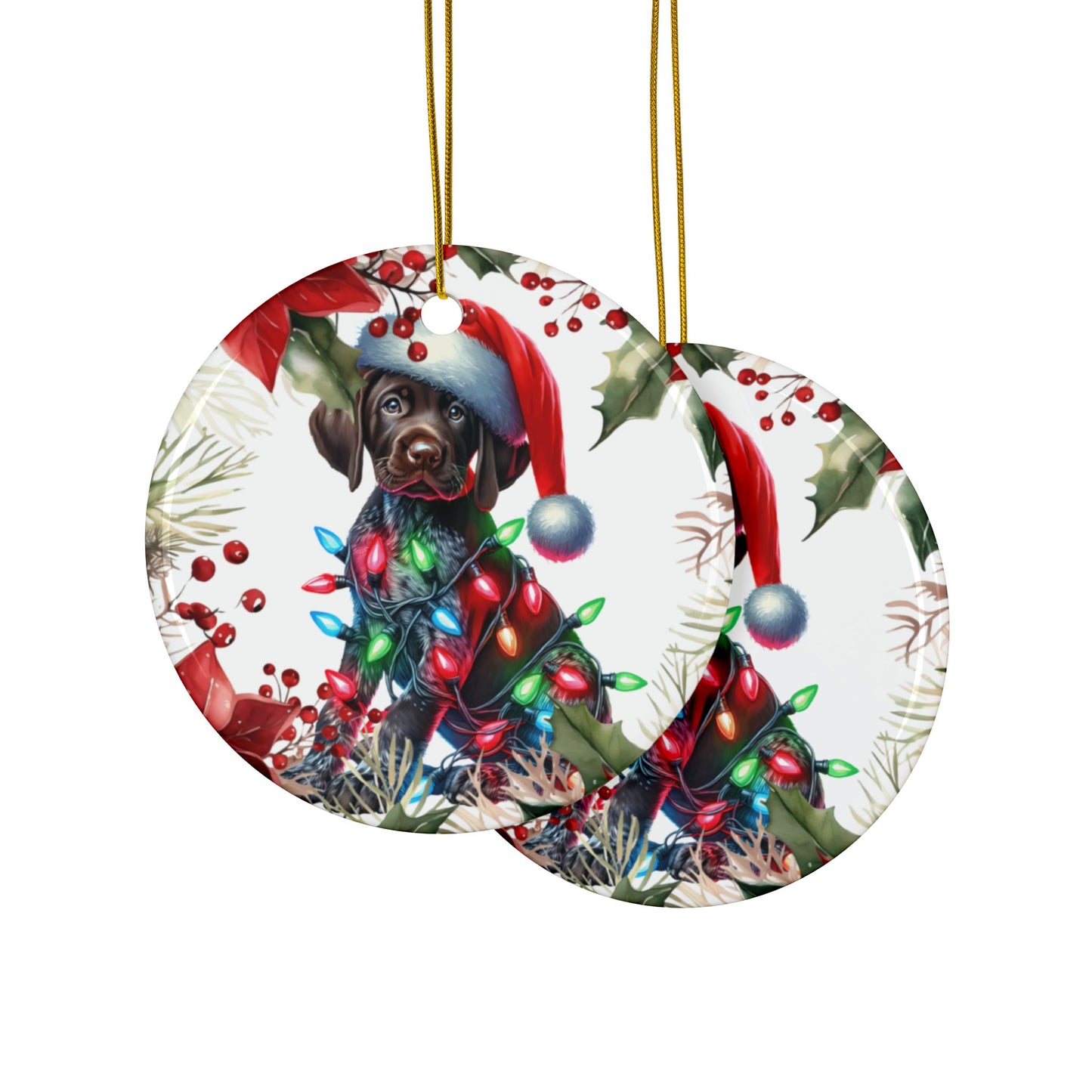 German Shorthair Pointer Holiday Ornament, Dog Ornament, Dog Dad Gift, Christmas Gift Him, Dog Mom Gift