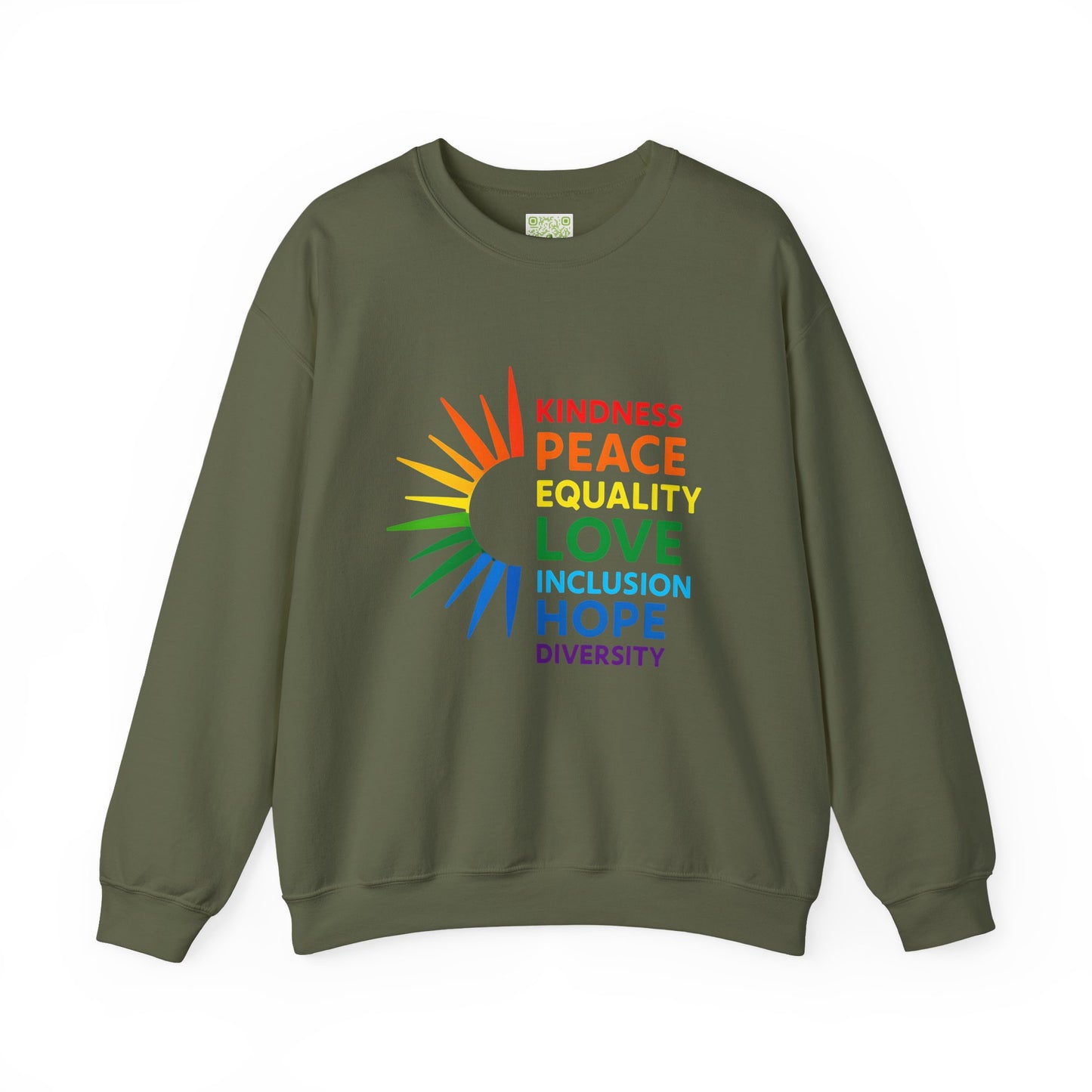 Pride Crewneck Sweatshirt, LGBTQ Sweatshirt, Kindness Peace Equality, Pride 2025, Pride Month Tee, Gay Rights, Inclusion Hope Diversity