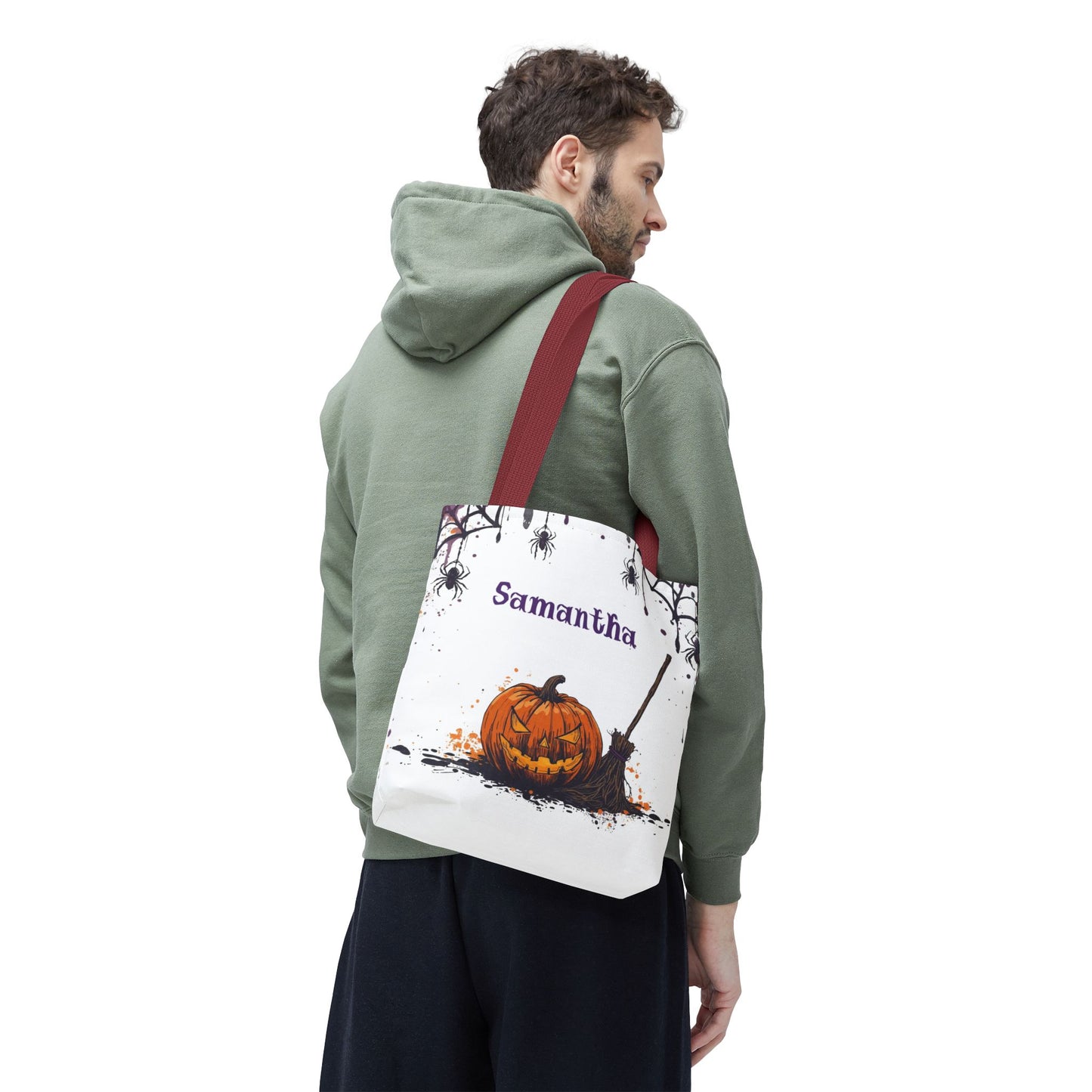 Custom Kids Halloween Trick or Treat Bag – Personalized Pumpkin Candy Tote Sack – Children’s Halloween Gift, Reusable Candy Bag