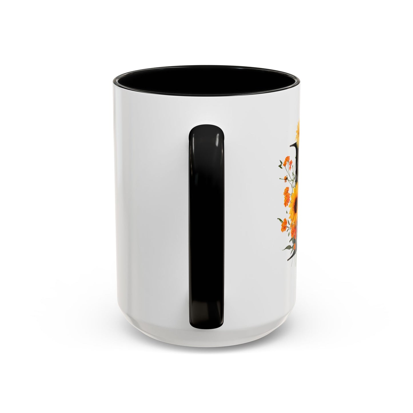 Personalized Floral Monogram - Letter K - Elegant Accent Coffee Mug – Personalized Mothers Day Gift