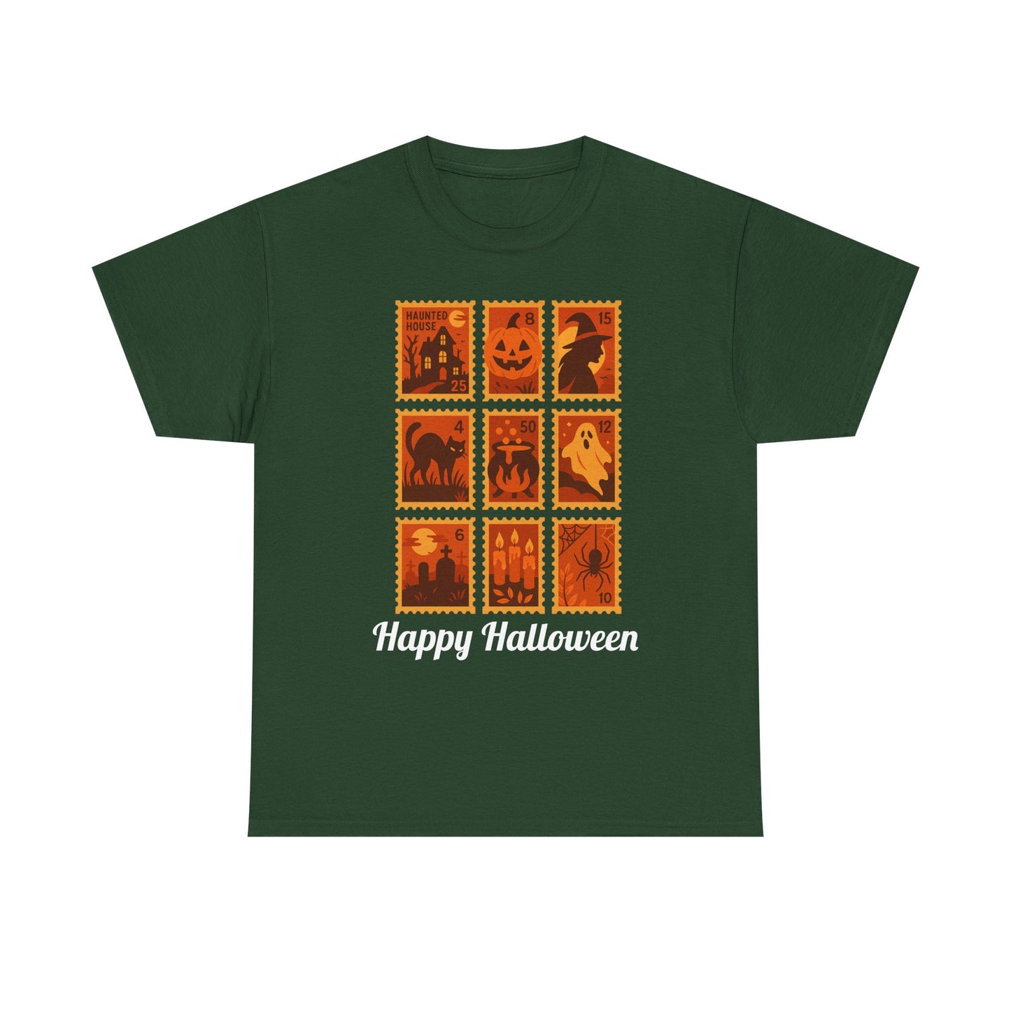 Halloween Postage Stamp Tee, Halloween Stamps Shirt, Stamp T-shirt, Spooky Halloween Tshirt, Gift For Her, Fall Fashion