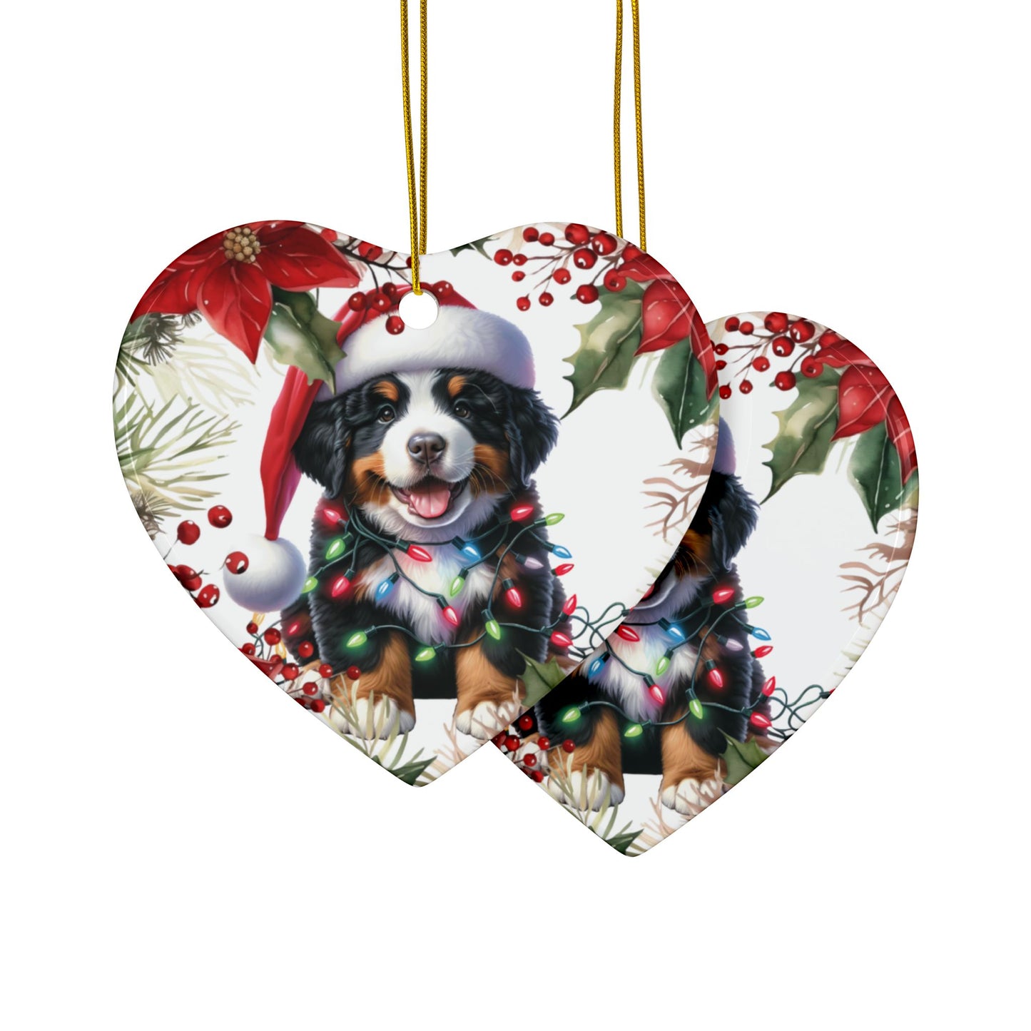 Bernese Mountain Dog Holiday Ornament, Berner Christmas Decoration, Burnese Mtn Dog Gift, Dog Lover Ornament