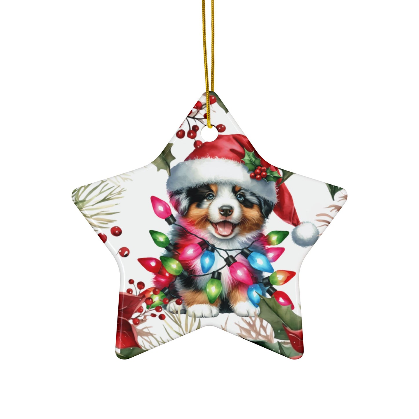 Australian Shepherd holiday ornaments, Aussie Shepherd Dog, Aussie dog