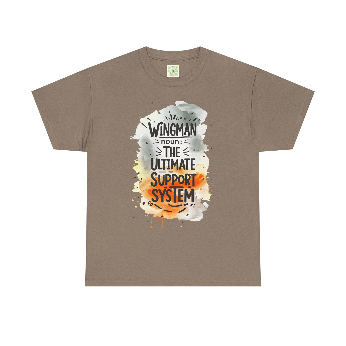 Wingman Ultimate Support System Unisex Heavy Cotton Tee | Fun Quote Shirt for Guys | Casual Wear Gift for Him | Perfect Buddy Gift