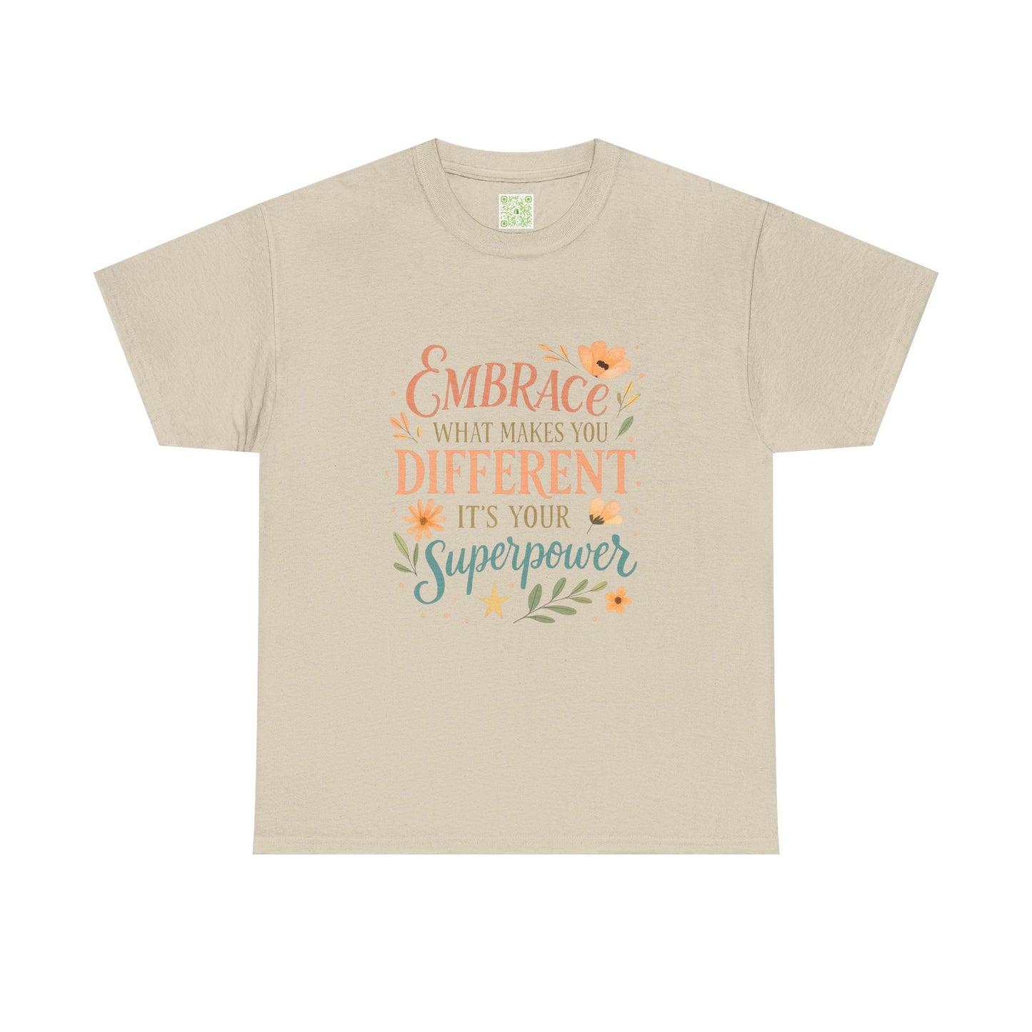 Type 4 Embrace What Makes you Different its your Superpower Tee, Unisex Cotton Shirt for Self-Expression, Gift for Kids, Unique Style Tee