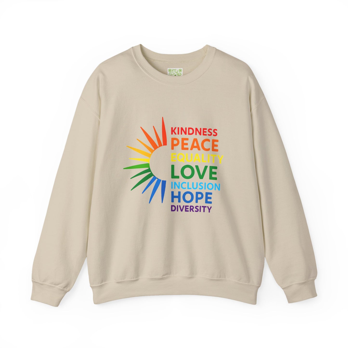 Pride Crewneck Sweatshirt, LGBTQ Sweatshirt, Kindness Peace Equality, Pride 2025, Pride Month Tee, Gay Rights, Inclusion Hope Diversity