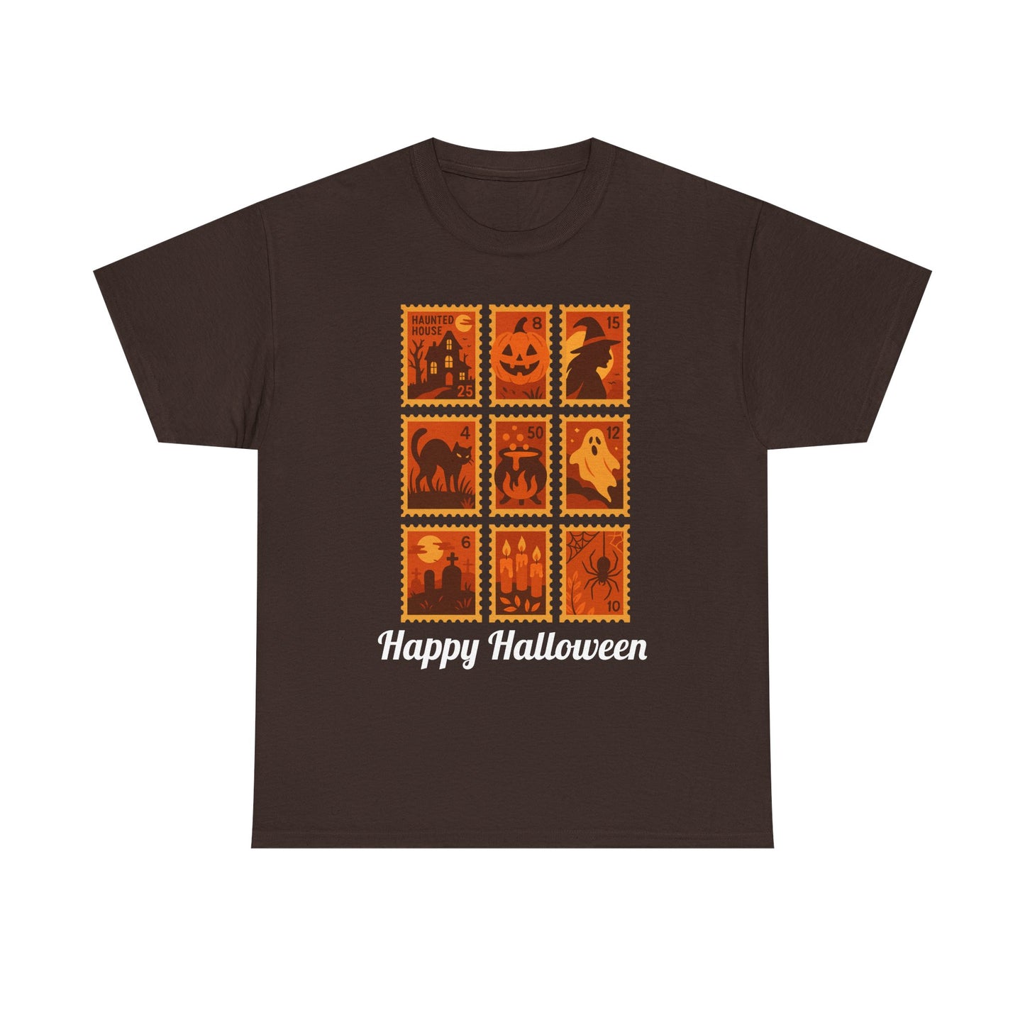 Halloween Postage Stamp Tee, Halloween Stamps Shirt, Stamp T-shirt, Spooky Halloween Tshirt, Gift For Her, Fall Fashion