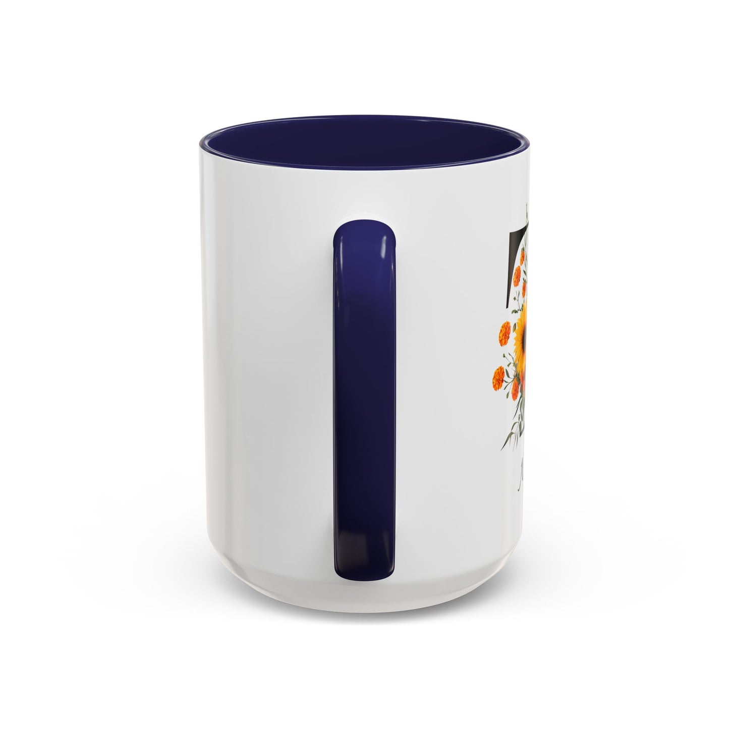 Personalized Floral Monogram - Letter T - Elegant Accent Coffee Mug – Personalized Mothers Day Gift
