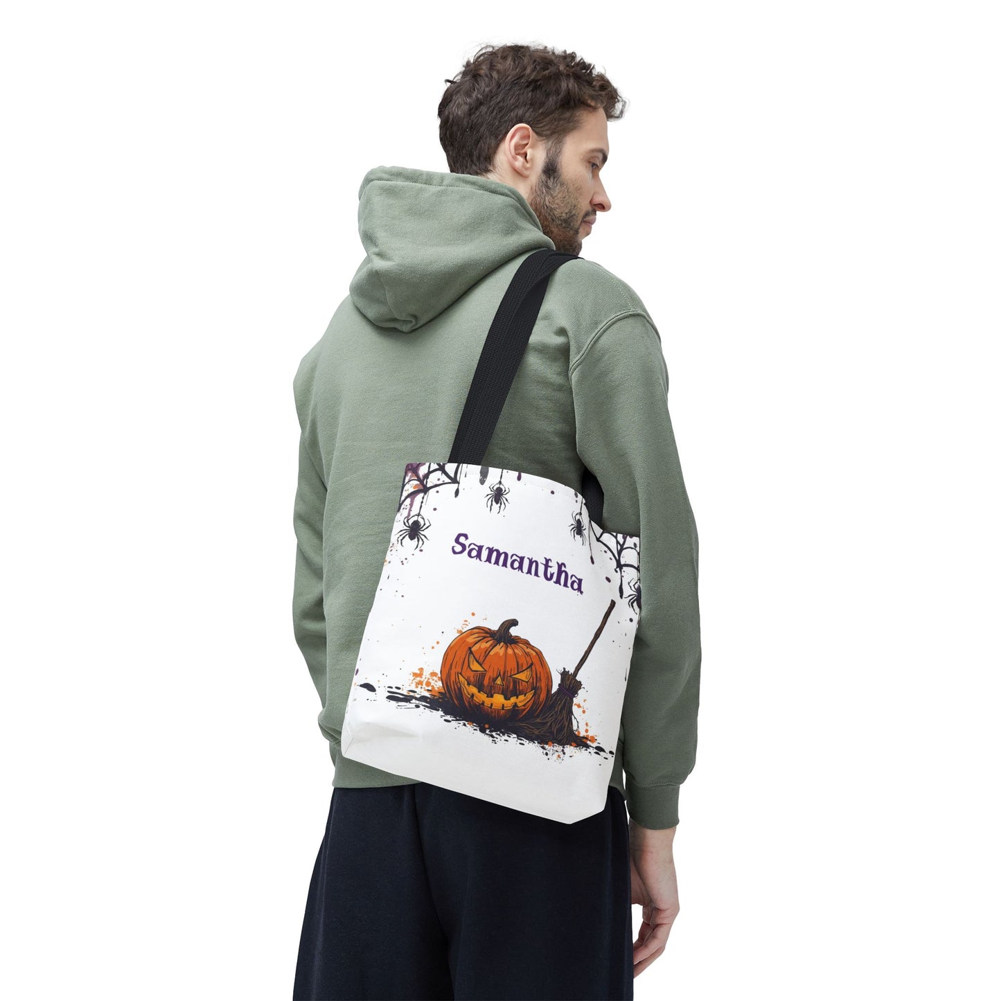 Custom Kids Halloween Trick or Treat Bag – Personalized Pumpkin Candy Tote Sack – Children’s Halloween Gift, Reusable Candy Bag