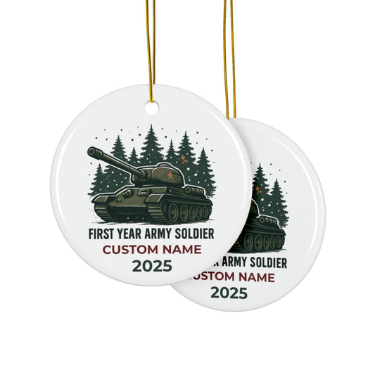 First Year Army Soldier 2025 Ornament, Army Ornament, Military Ornament, Patriotic Ornaments, Personalized Ornament