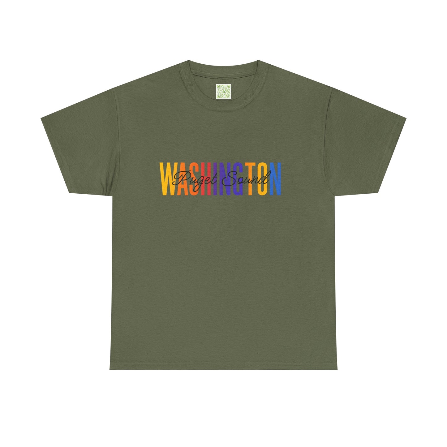 Colorful Puget Sound Washington Tee, Unisex Cotton Shirt, Tacoma Souvenir, Puget Sound Gift, Washington Souvenir
