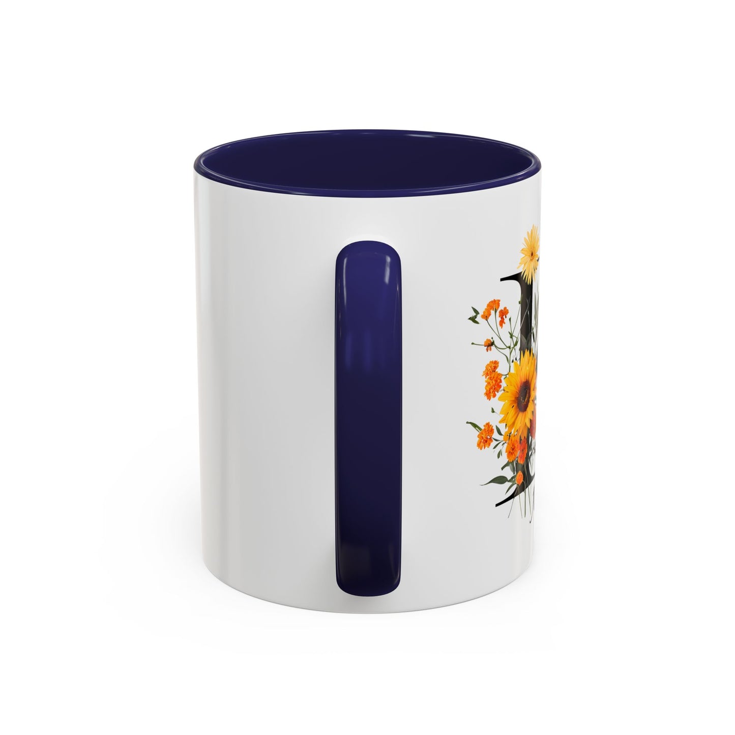 Personalized Floral Monogram - Letter K - Elegant Accent Coffee Mug – Personalized Mothers Day Gift