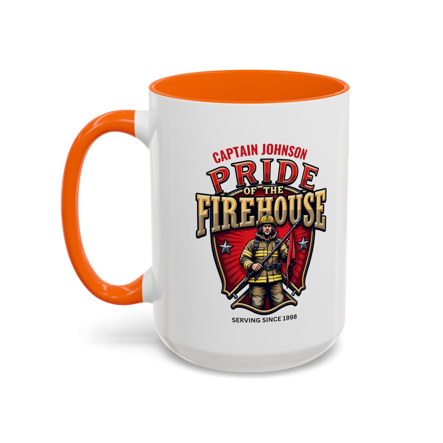 Personalized Pride of the Firehouse Shield Mug, Fire Department, Fire Fighter Gift, Firefighter Mug, Firefighter Dad Gift