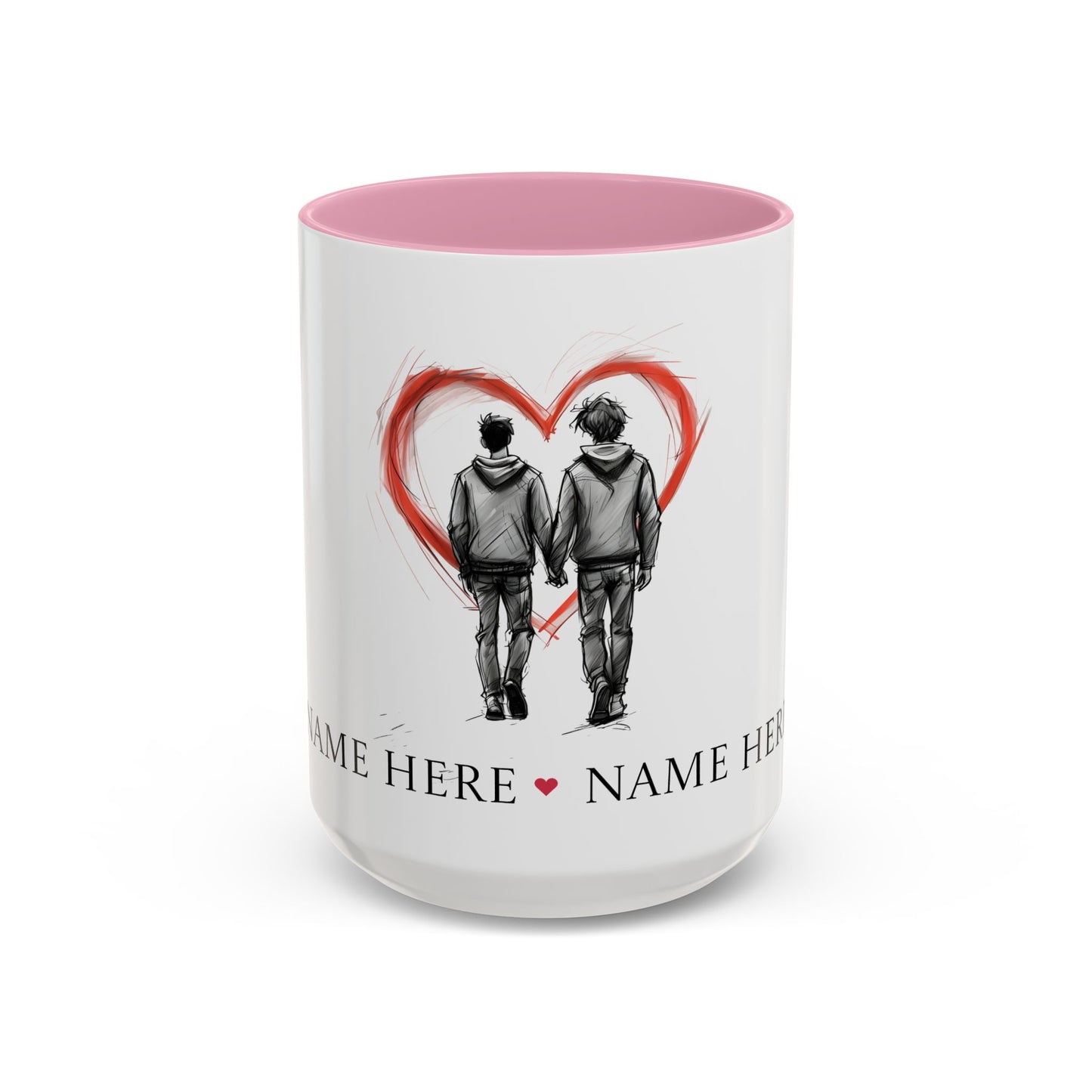 Personalized Gay Couple Coffee Mug, Custom LGBTQ Gift, Same Sex Wedding, Anniversary, Valentines Day Gift for Boyfriend or Husband