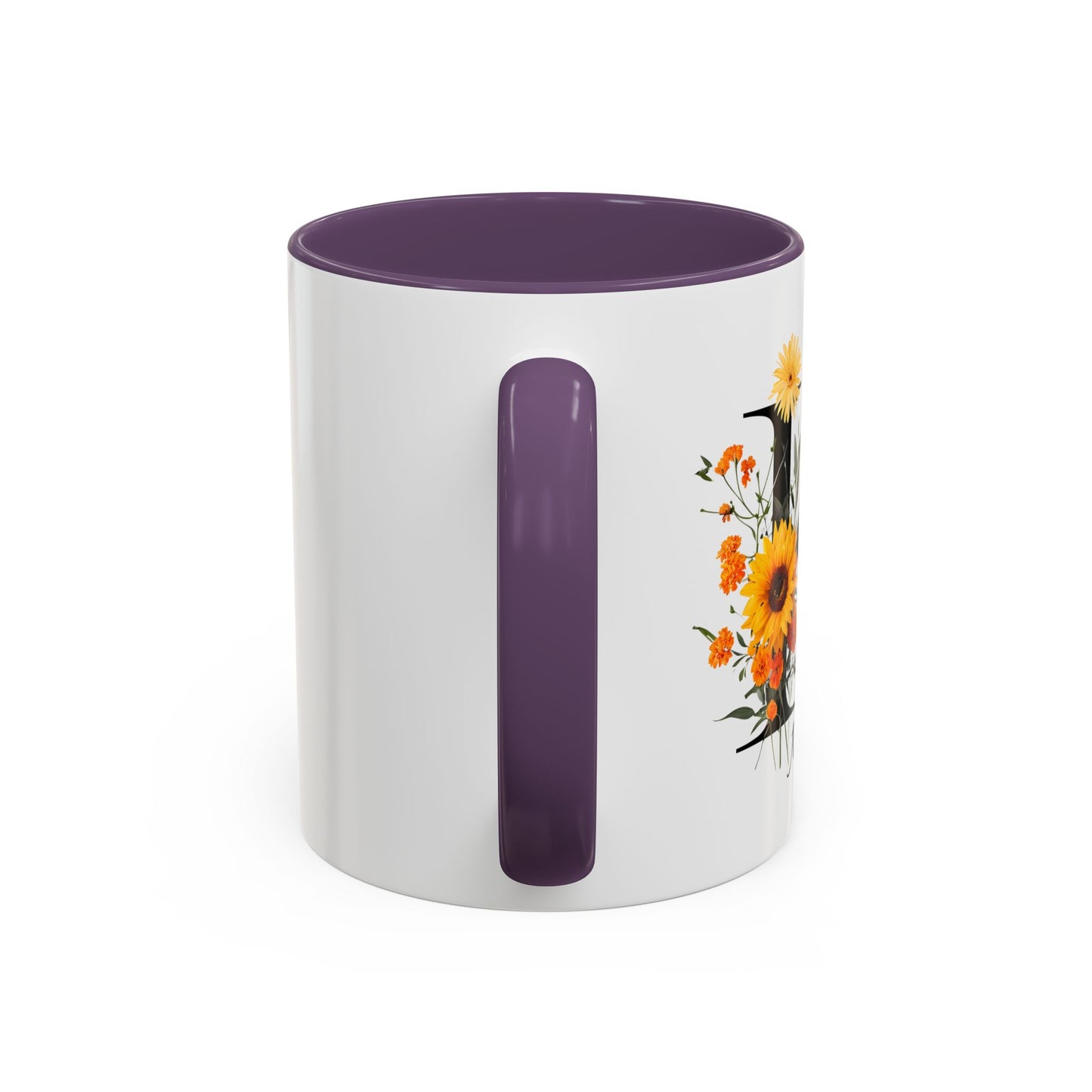 Personalized Floral Monogram - Letter K - Elegant Accent Coffee Mug – Personalized Mothers Day Gift