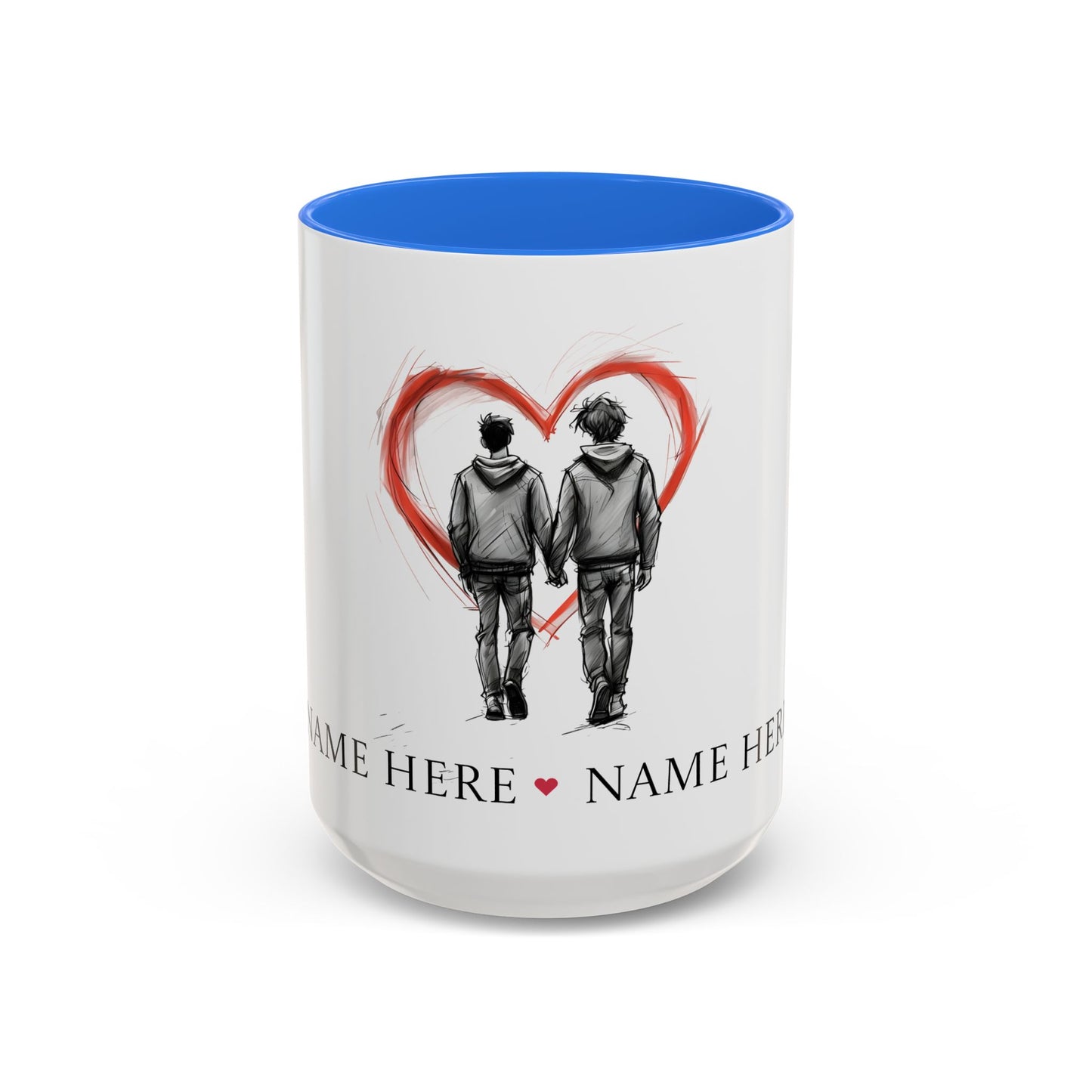 Personalized Gay Couple Coffee Mug, Custom LGBTQ Gift, Same Sex Wedding, Anniversary, Valentines Day Gift for Boyfriend or Husband