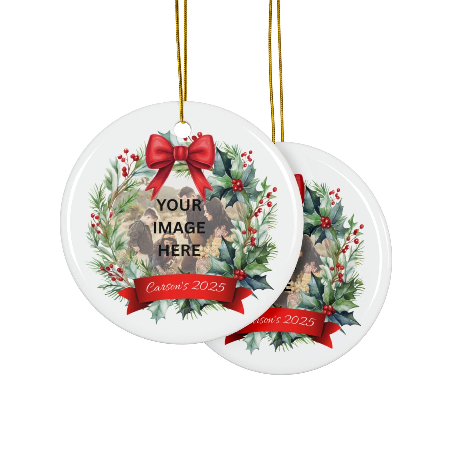 Personalized Photo Ornament, Picture Ornament, Our First Christmas, In Memory Ornament, Newborn Ornament, Custom Ornament