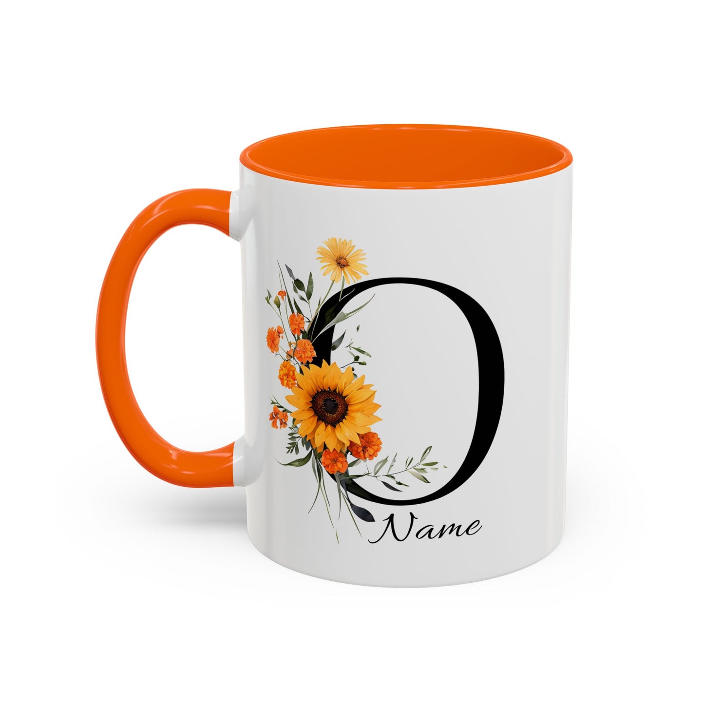 Personalized Floral Monogram - Letter O - Elegant Accent Coffee Mug – Personalized Mothers Day Gift