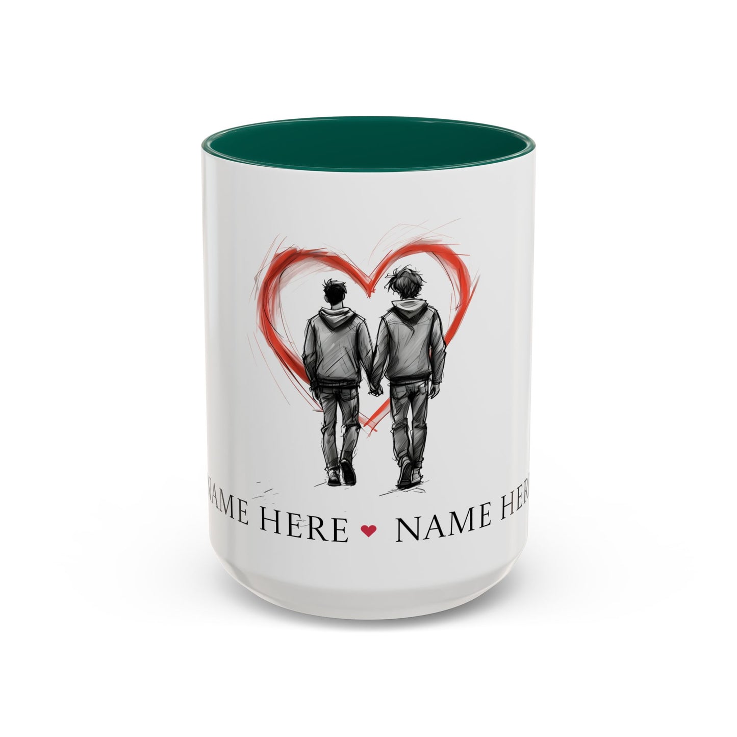 Personalized Gay Couple Coffee Mug, Custom LGBTQ Gift, Same Sex Wedding, Anniversary, Valentines Day Gift for Boyfriend or Husband