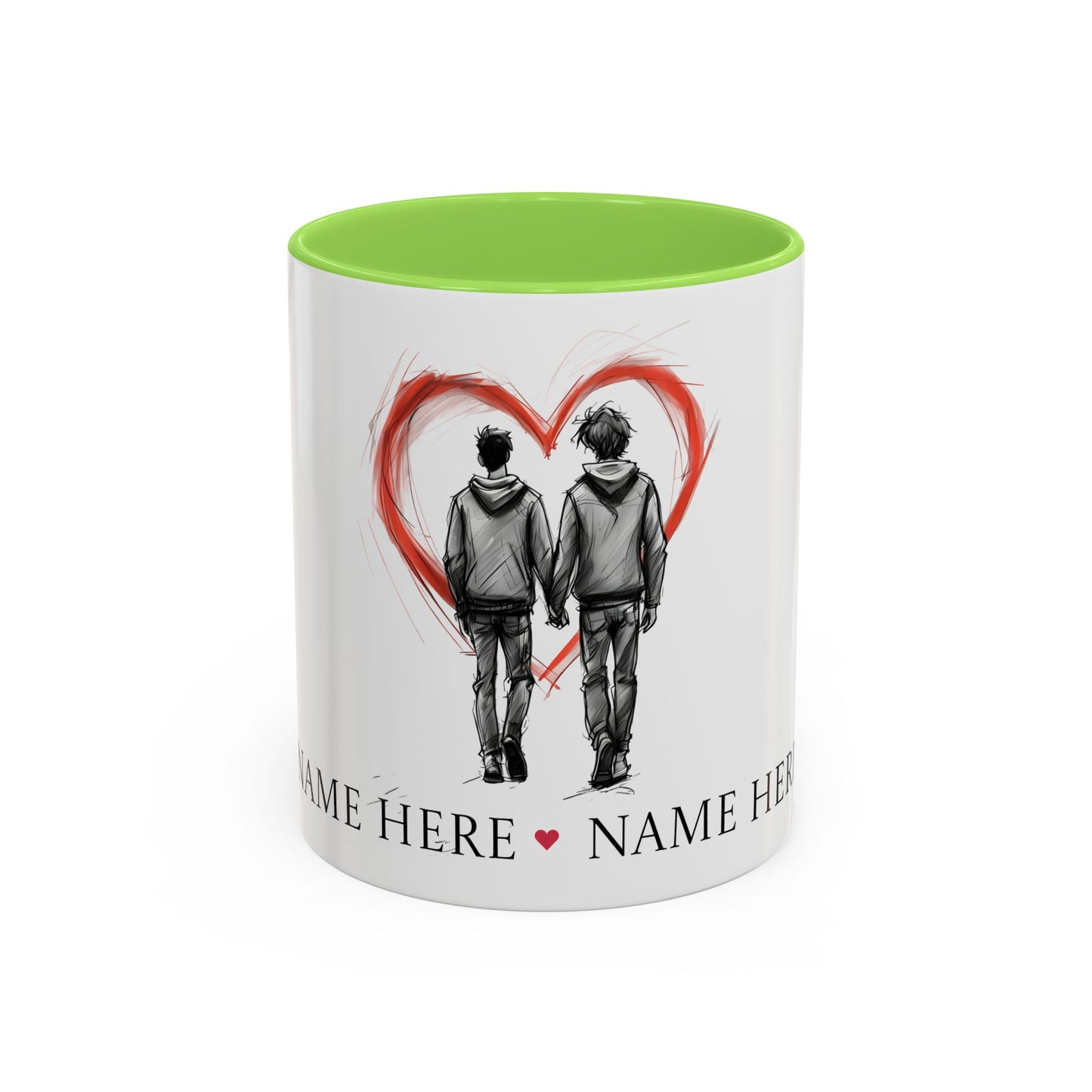 Personalized Gay Couple Coffee Mug, Custom LGBTQ Gift, Same Sex Wedding, Anniversary, Valentines Day Gift for Boyfriend or Husband