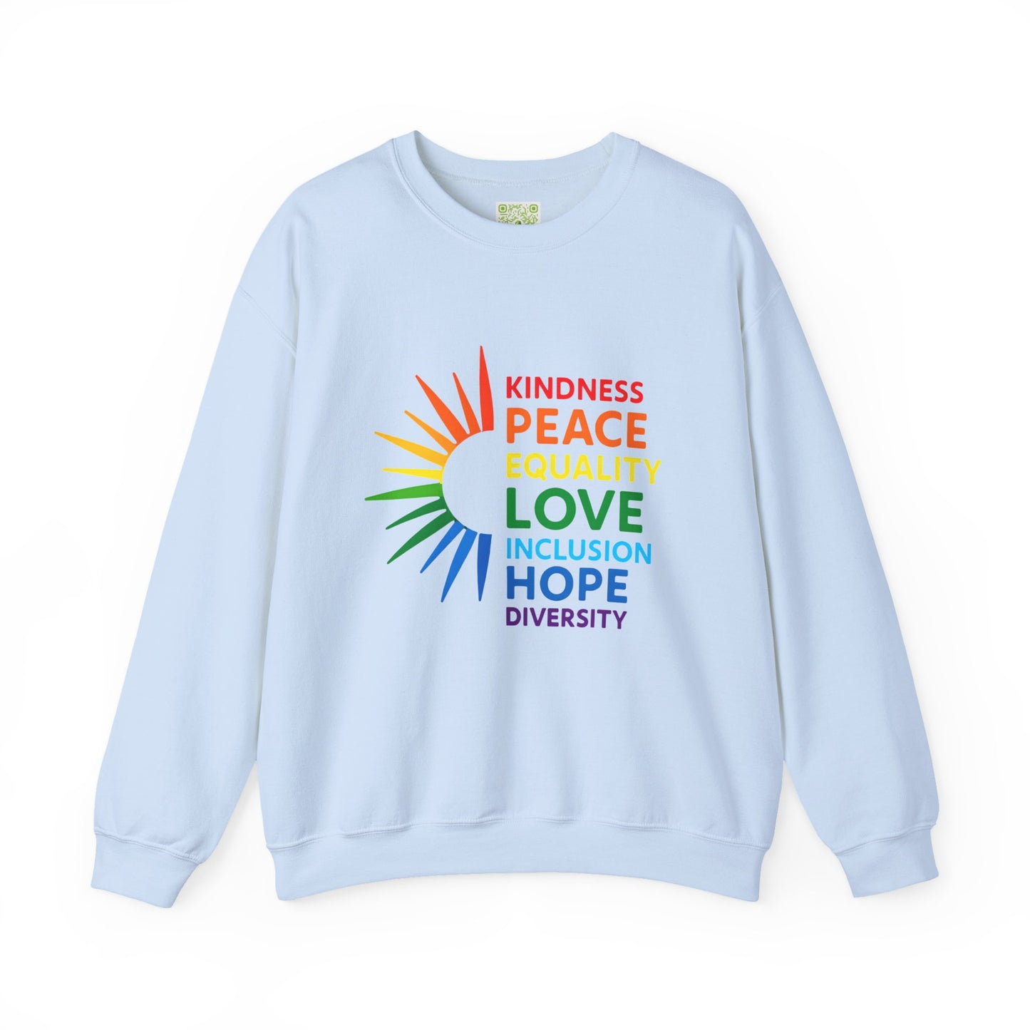 Pride Crewneck Sweatshirt, LGBTQ Sweatshirt, Kindness Peace Equality, Pride 2025, Pride Month Tee, Gay Rights, Inclusion Hope Diversity