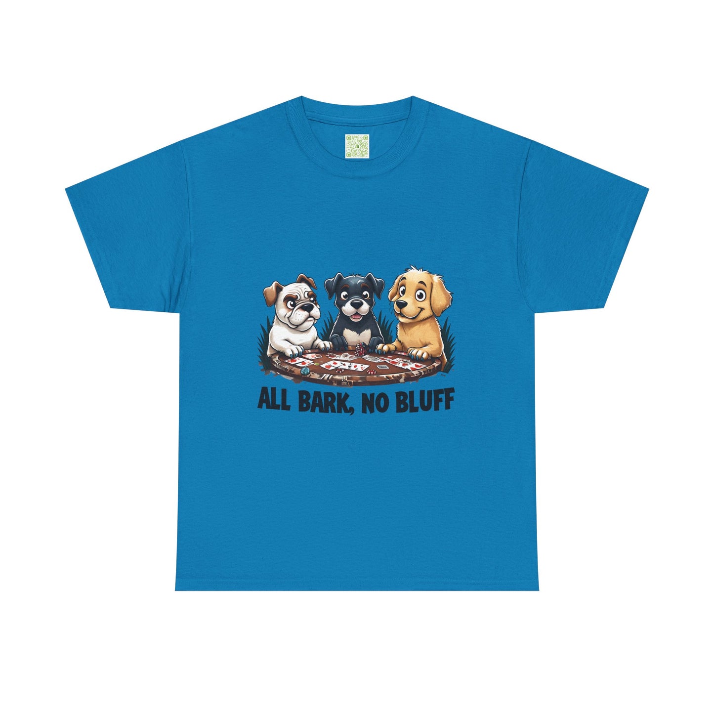 Dogs Playing Poker T-Shirt - All Bark No Bluff Unisex Tee - Funny Dog Lover Gift - Pet Parent Casual Shirt - Animal Lover Graphic Tee