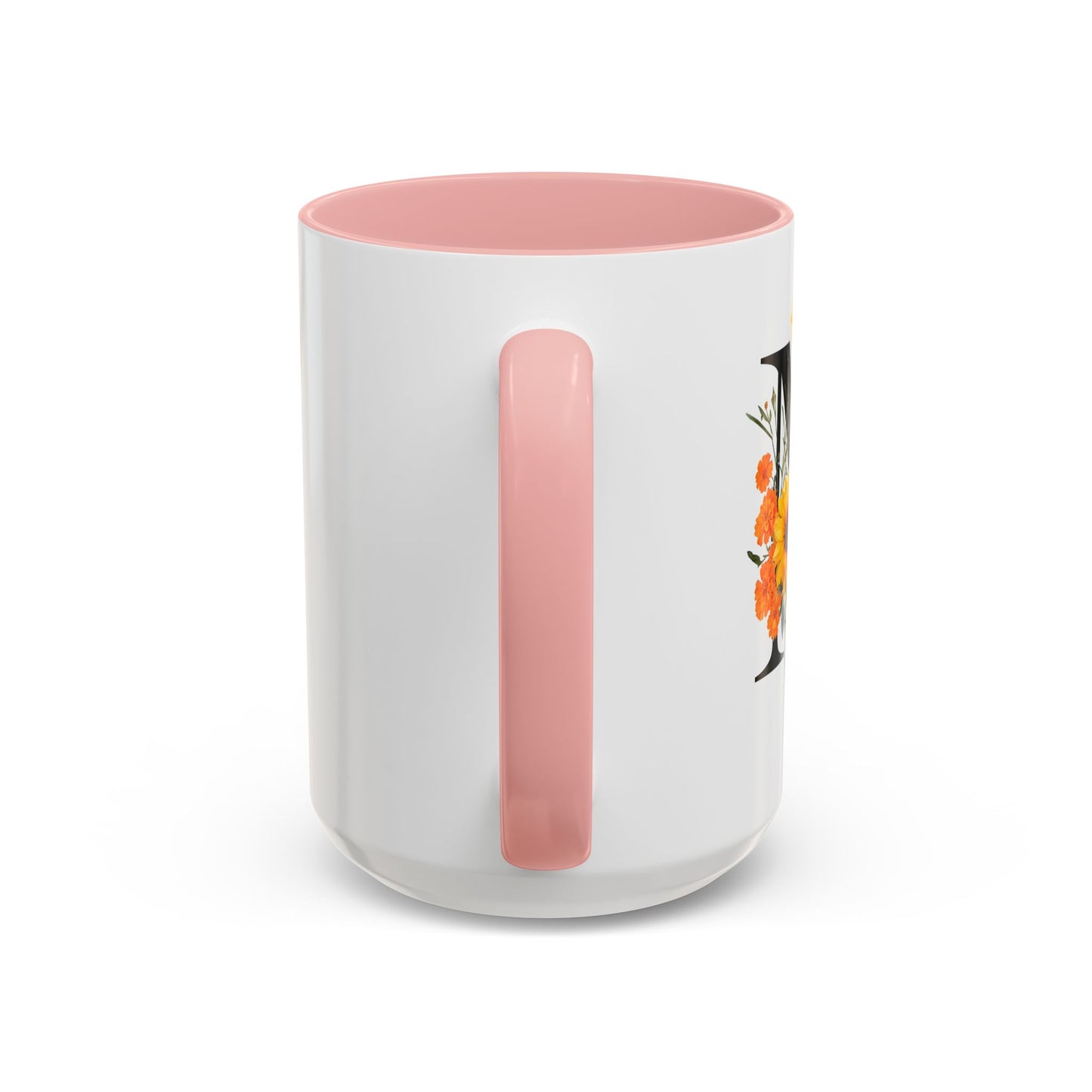 Personalized Floral Monogram - Letter M - Elegant Accent Coffee Mug – Personalized Mothers Day Gift