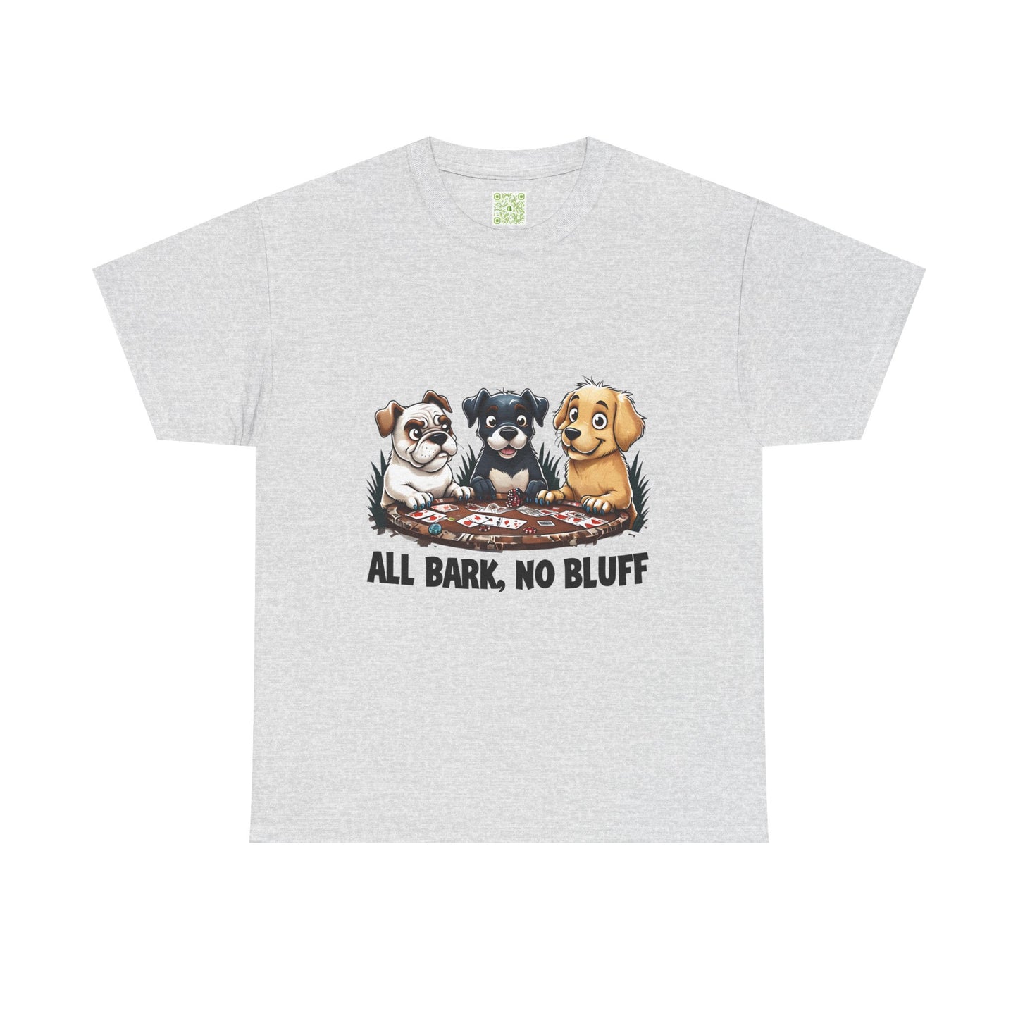 Dogs Playing Poker T-Shirt - All Bark No Bluff Unisex Tee - Funny Dog Lover Gift - Pet Parent Casual Shirt - Animal Lover Graphic Tee