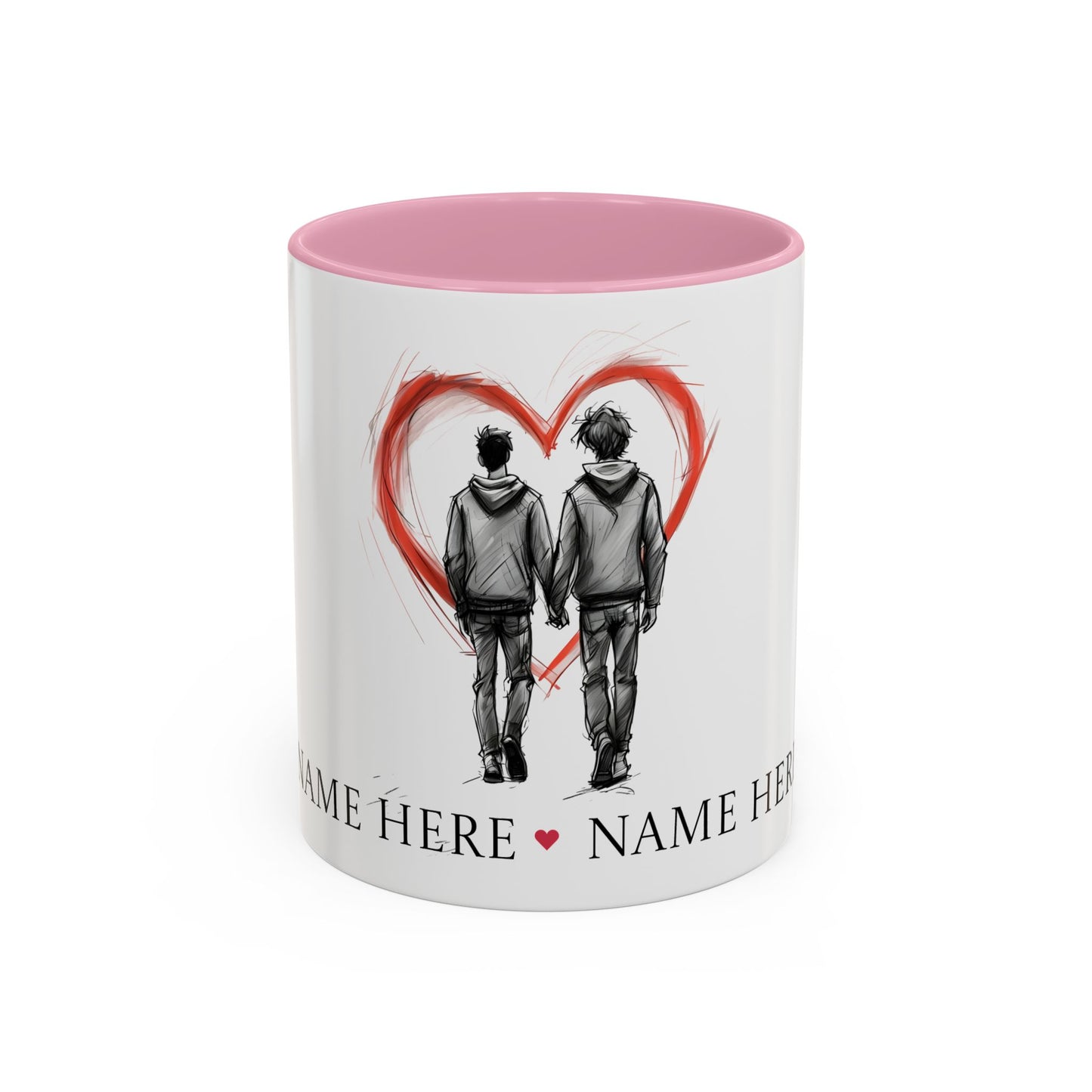 Personalized Gay Couple Coffee Mug, Custom LGBTQ Gift, Same Sex Wedding, Anniversary, Valentines Day Gift for Boyfriend or Husband