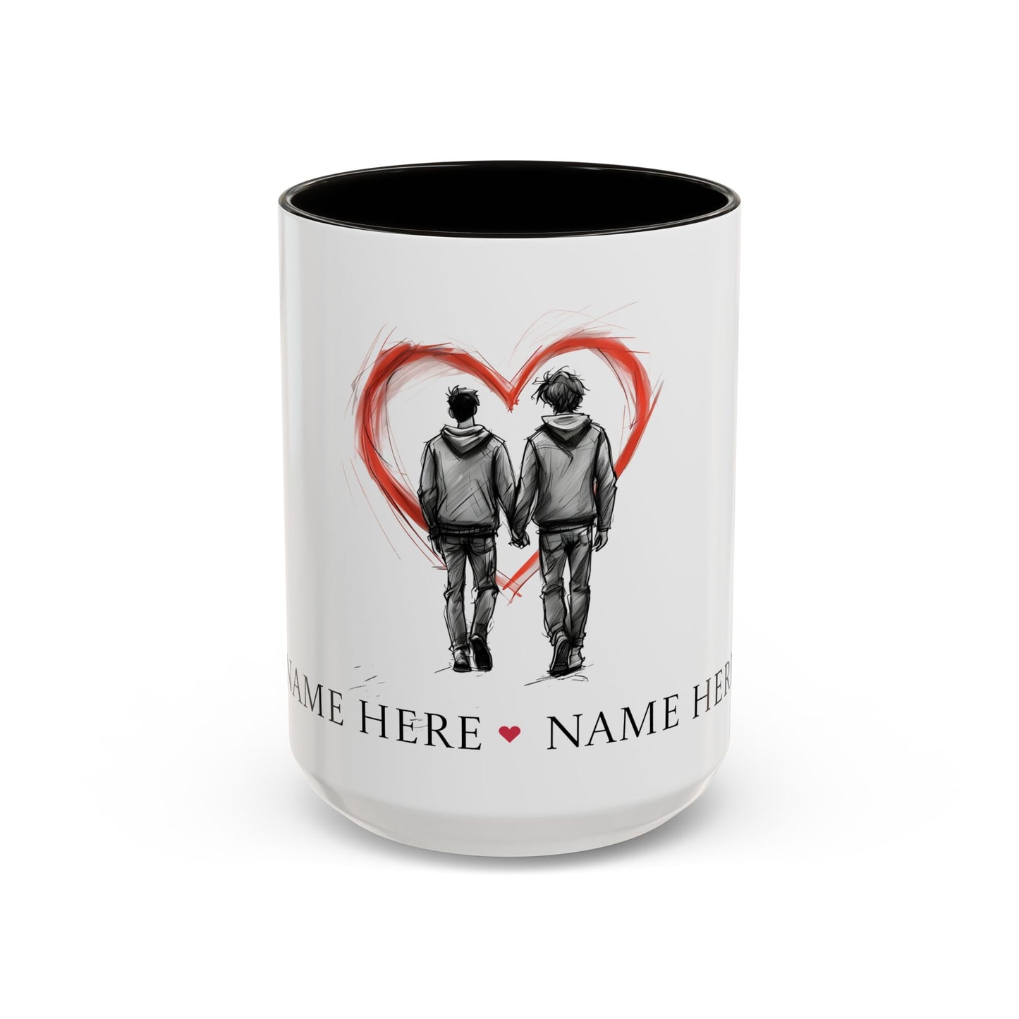 Personalized Gay Couple Coffee Mug, Custom LGBTQ Gift, Same Sex Wedding, Anniversary, Valentines Day Gift for Boyfriend or Husband