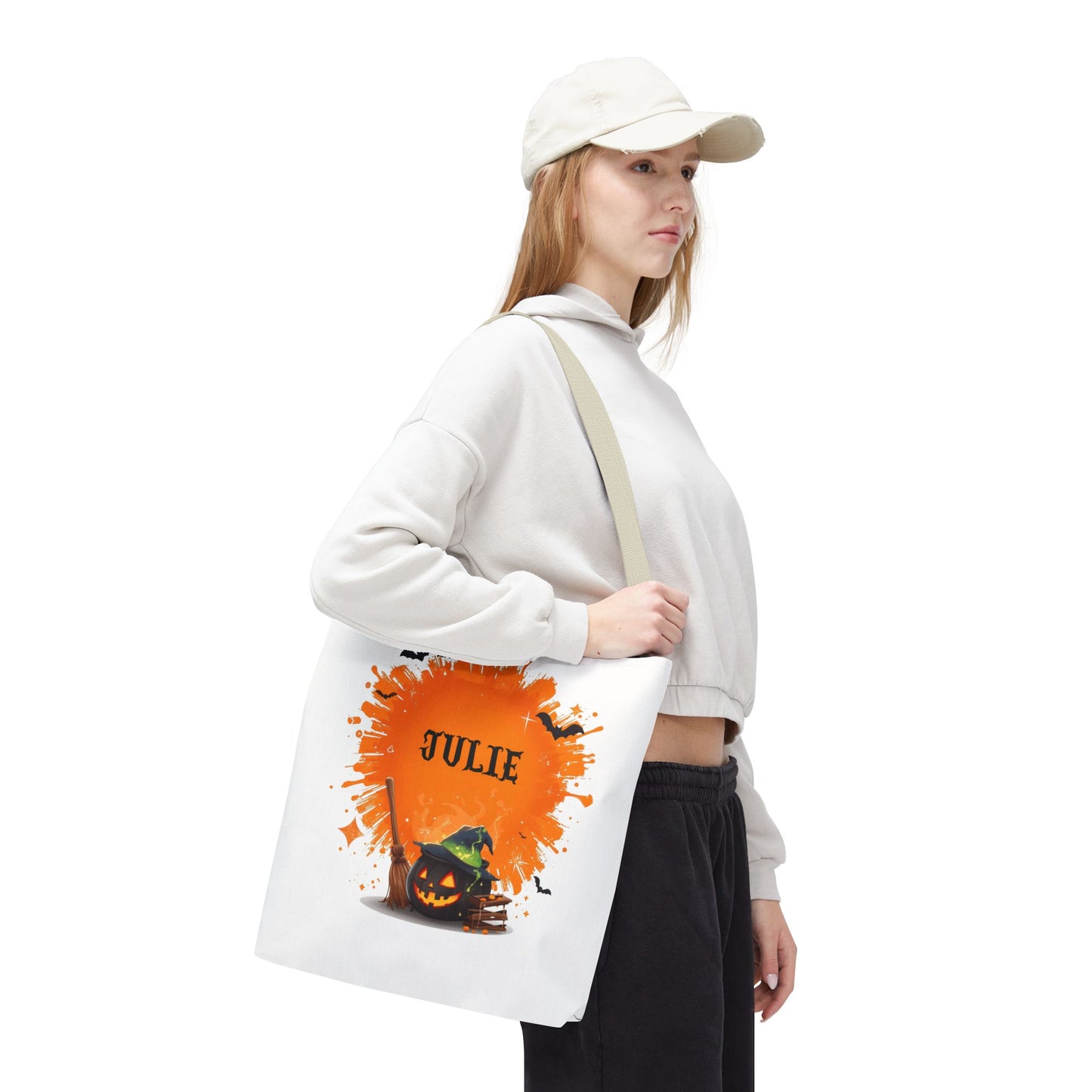 Custom Kids Halloween Trick or Treat Bag – Personalized Pumpkin Candy Tote Sack – Children’s Halloween Gift, Reusable Candy Bag