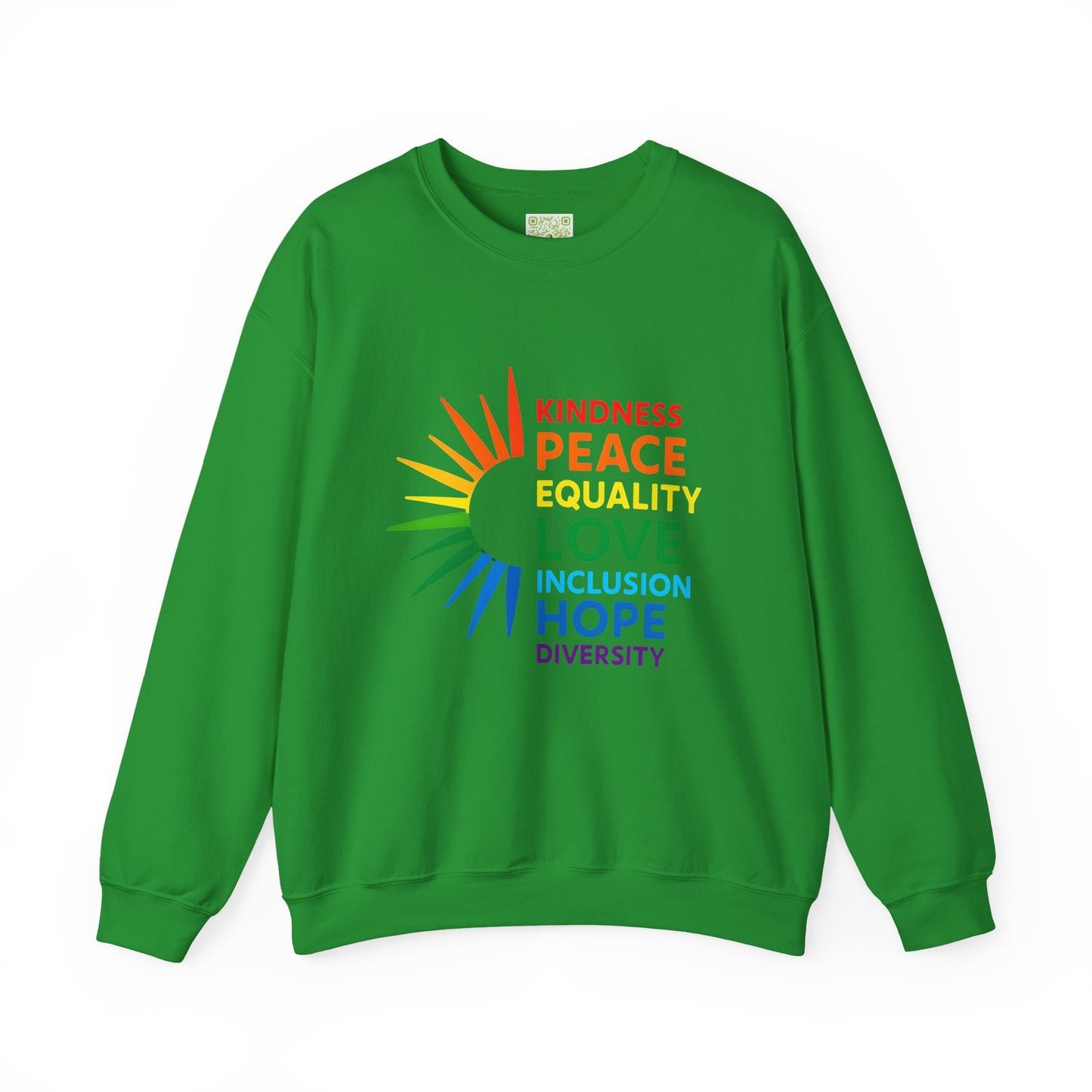 Pride Crewneck Sweatshirt, LGBTQ Sweatshirt, Kindness Peace Equality, Pride 2025, Pride Month Tee, Gay Rights, Inclusion Hope Diversity