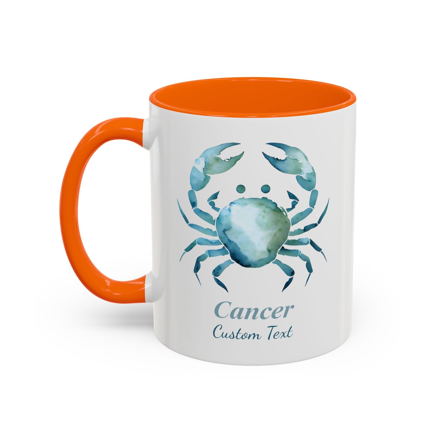 Personalized Cancer Zodiac Accent Coffee Mug, Zodiac Mug, Astrology Mug, Birth Month, Cancer Zodiac Gift, Custom Gift