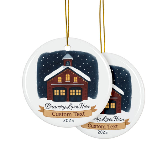 Custom Firehouse Ornament, Personalized Fireman Ornament, Firefighter Ornament, Search and Rescue Gift, Fireman Decor