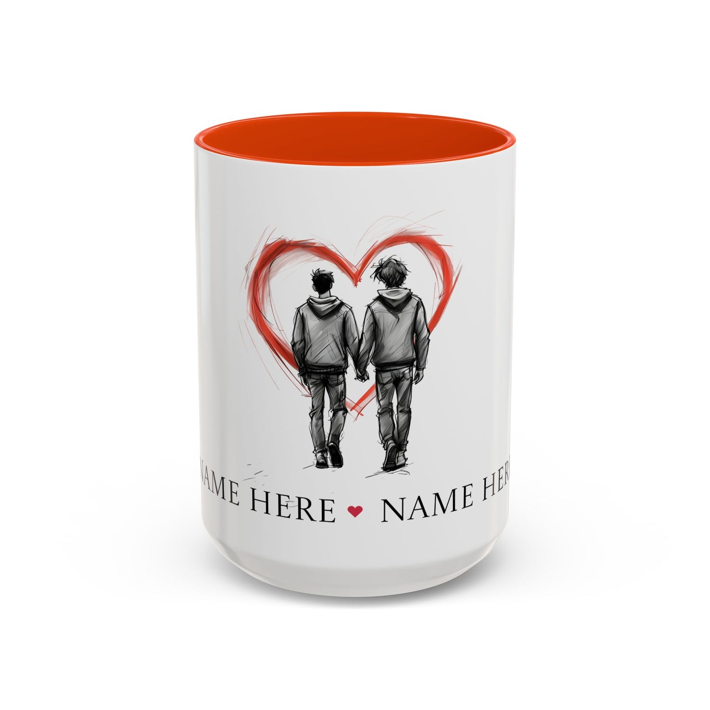 Personalized Gay Couple Coffee Mug, Custom LGBTQ Gift, Same Sex Wedding, Anniversary, Valentines Day Gift for Boyfriend or Husband
