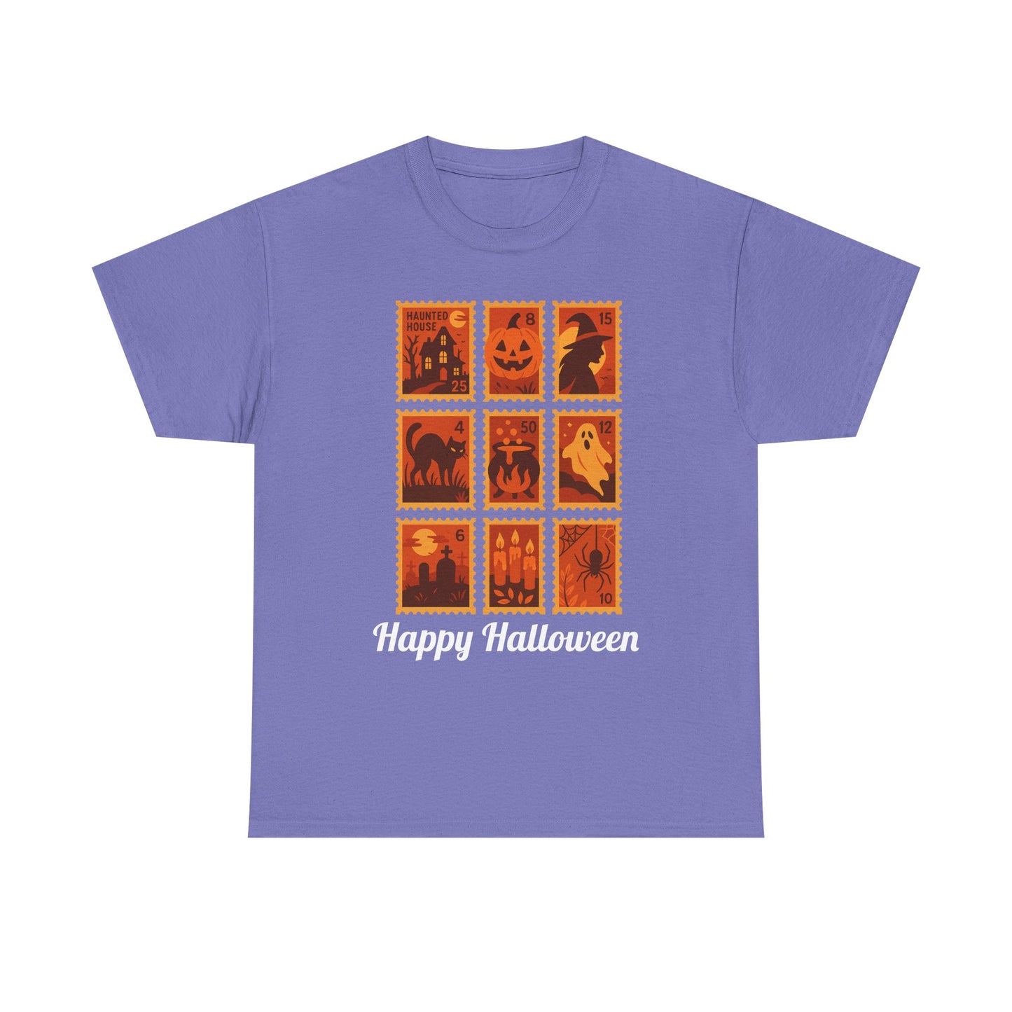 Halloween Postage Stamp Tee, Halloween Stamps Shirt, Stamp T-shirt, Spooky Halloween Tshirt, Gift For Her, Fall Fashion