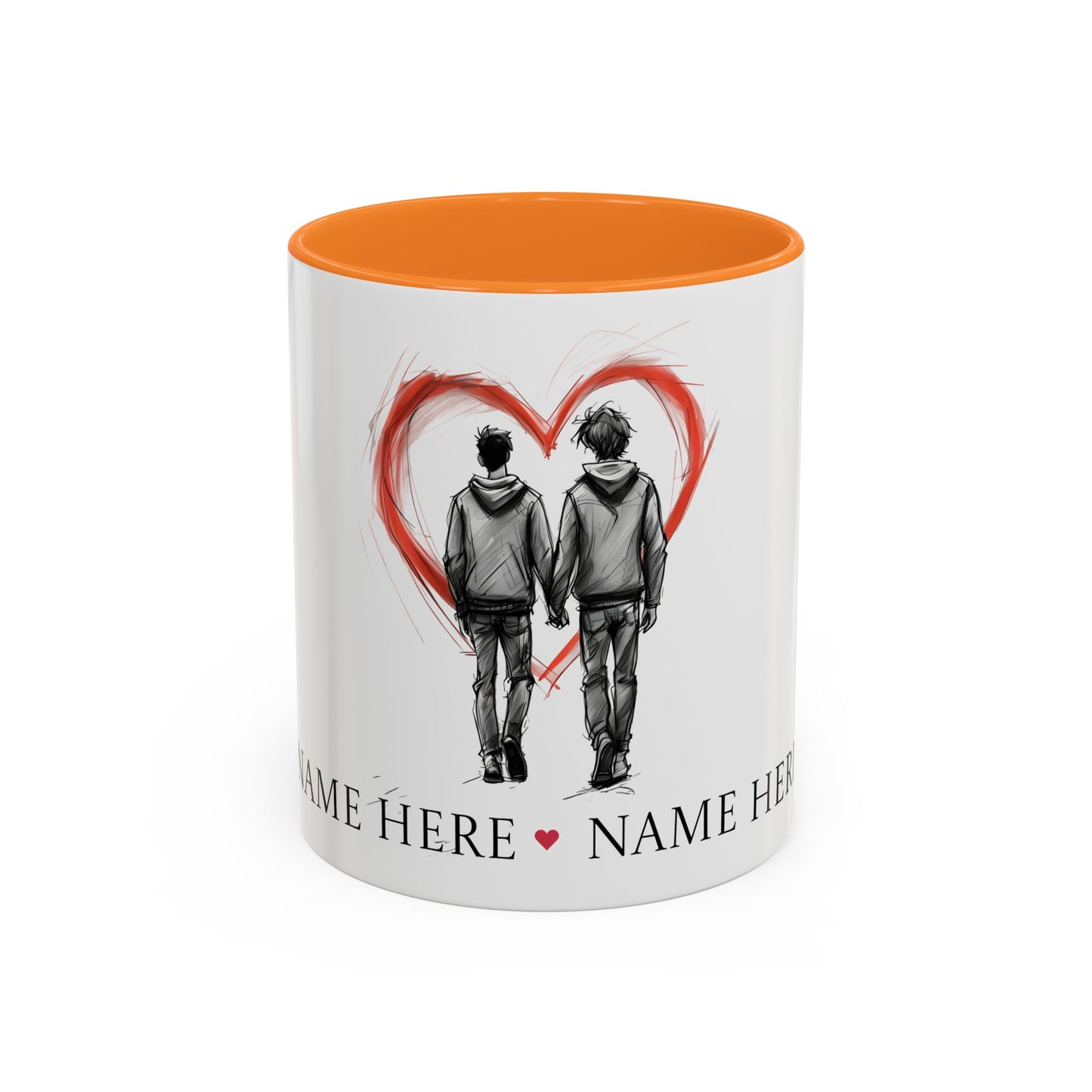Personalized Gay Couple Coffee Mug, Custom LGBTQ Gift, Same Sex Wedding, Anniversary, Valentines Day Gift for Boyfriend or Husband