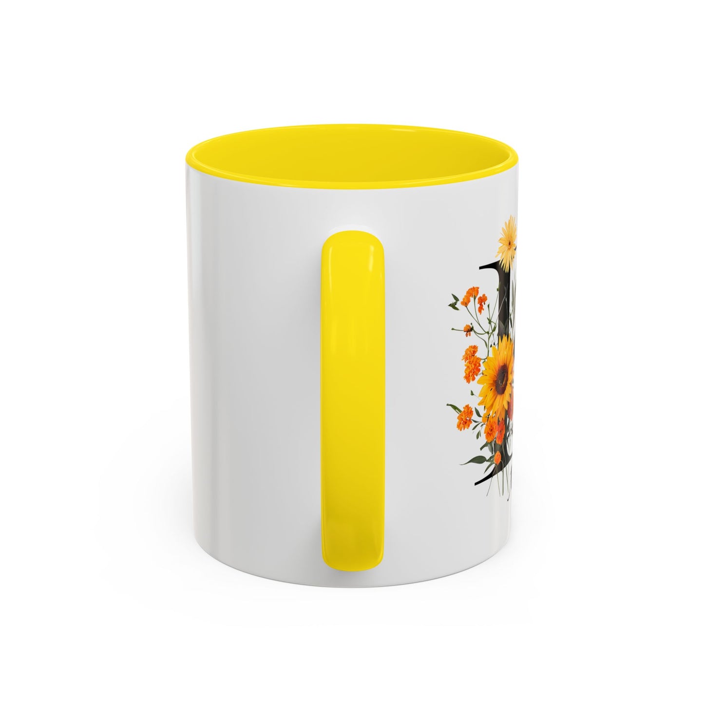 Personalized Floral Monogram - Letter K - Elegant Accent Coffee Mug – Personalized Mothers Day Gift
