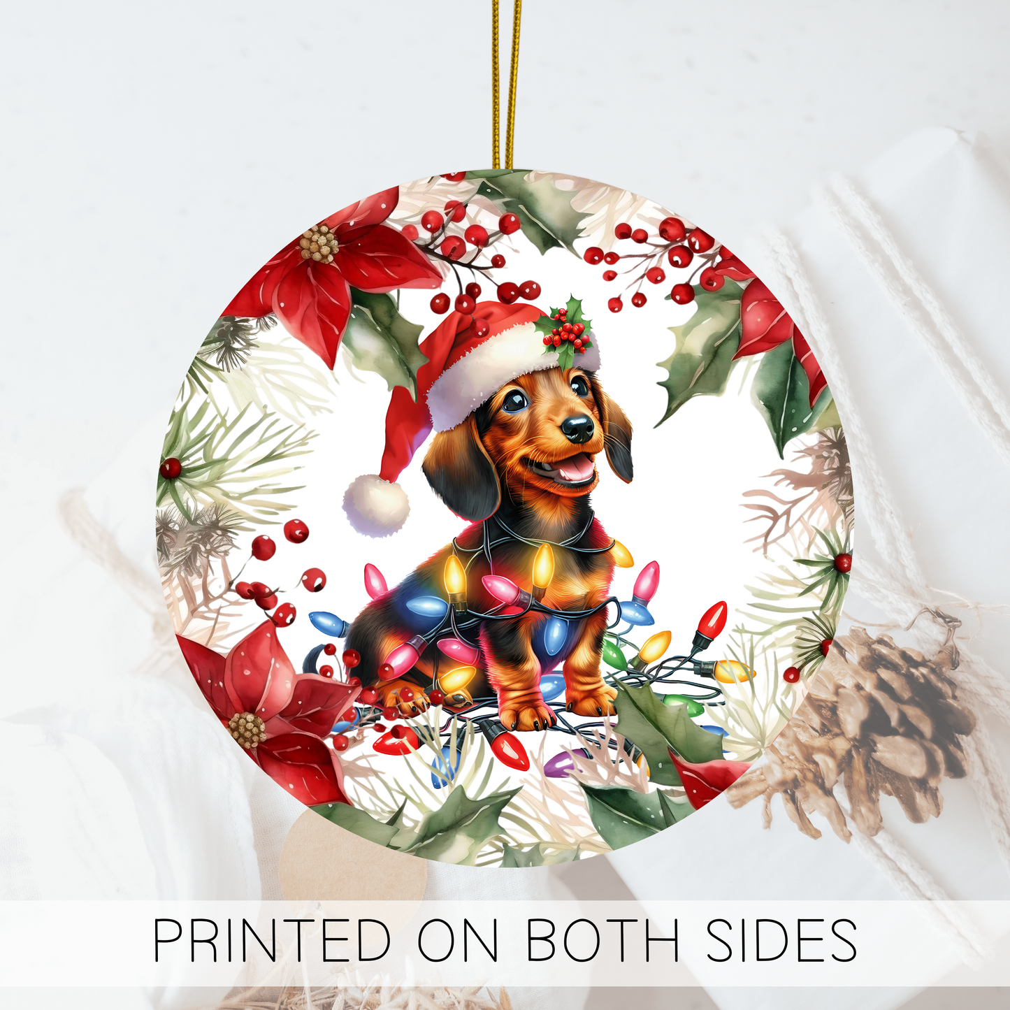 Dachshund Holiday Ornaments, Christmas Ornament, Wiener Dog Decoration, Sausage Dog, Dachshund Gifts, Gift for Mom