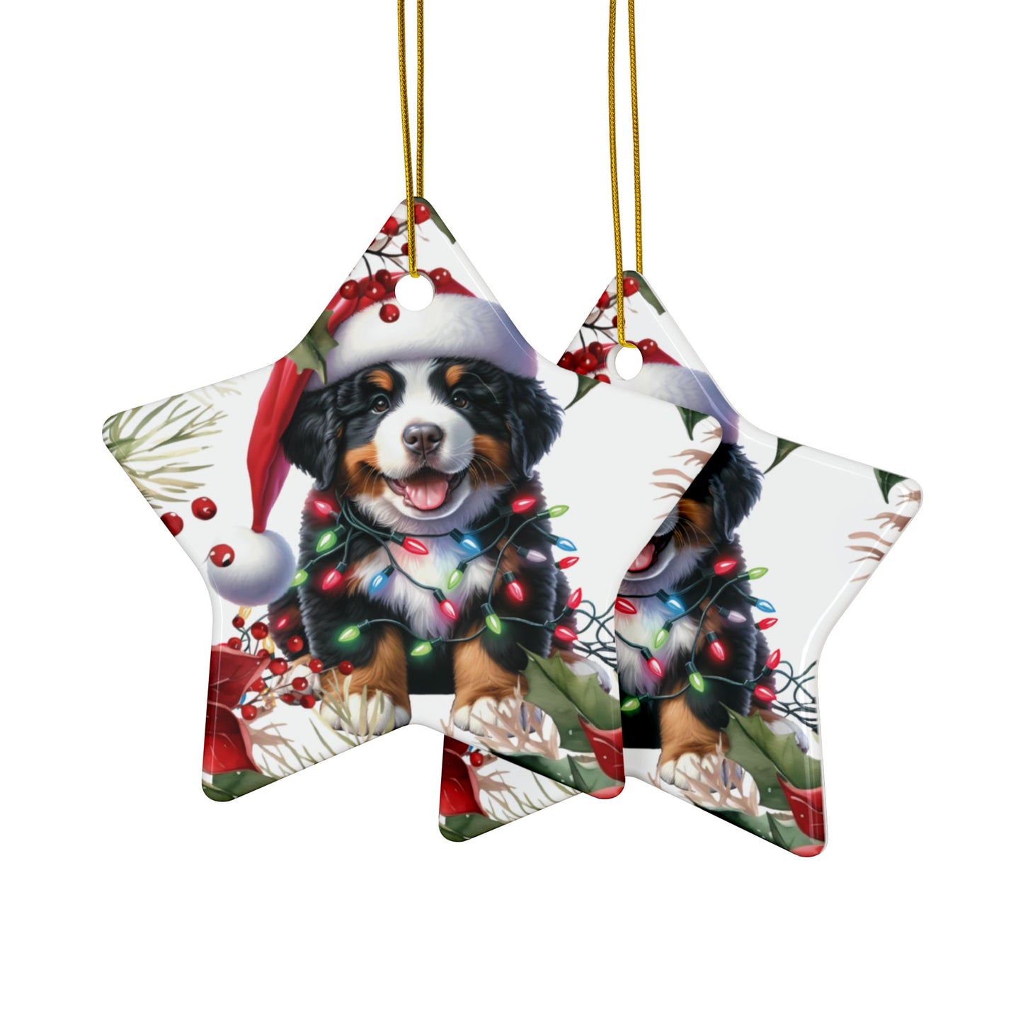 Bernese Mountain Dog Holiday Ornament, Berner Christmas Decoration, Burnese Mtn Dog Gift, Dog Lover Ornament