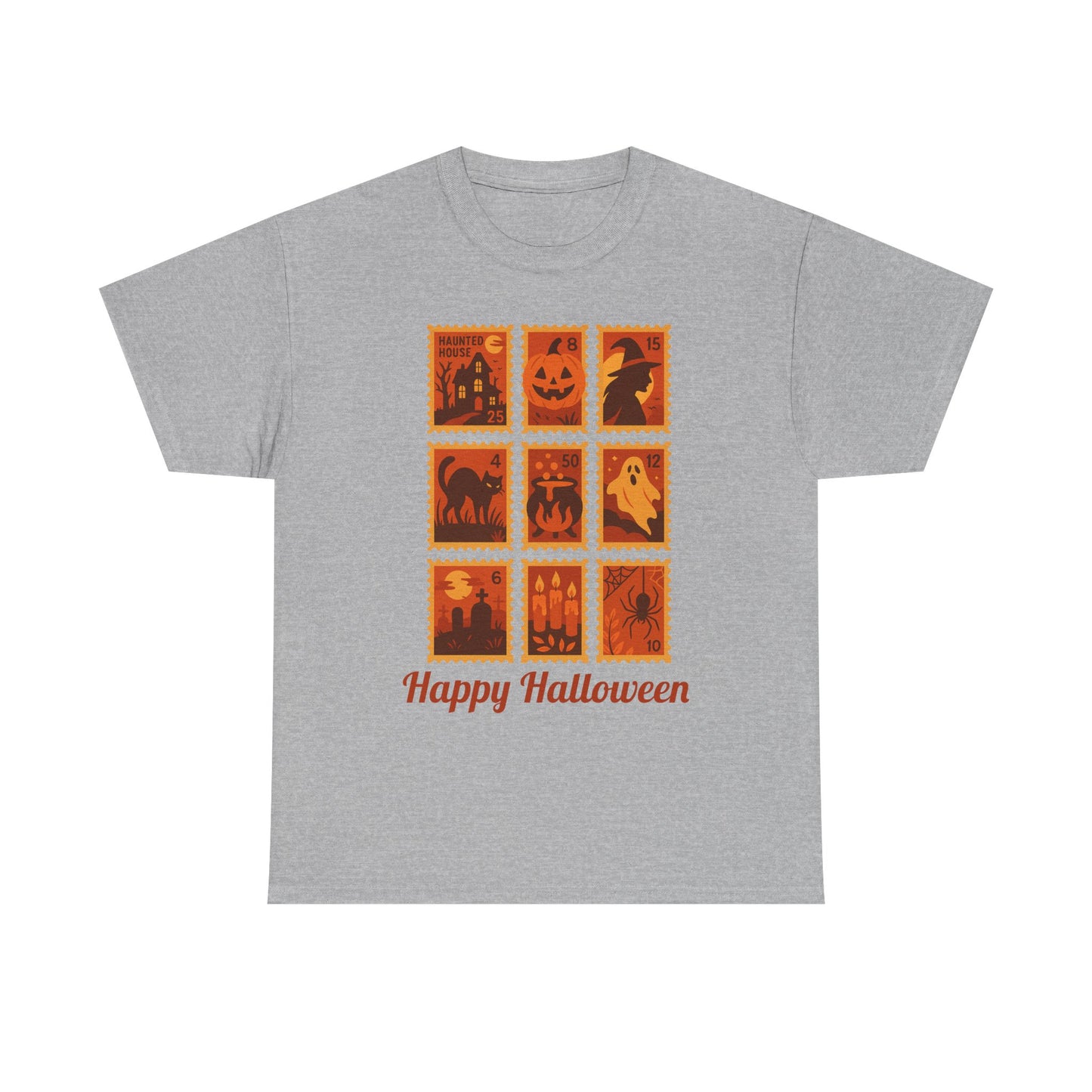 Halloween Postage Stamp Tee, Halloween Stamps Shirt, Stamp T-shirt, Spooky Halloween Tshirt, Gift For Her, Fall Fashion
