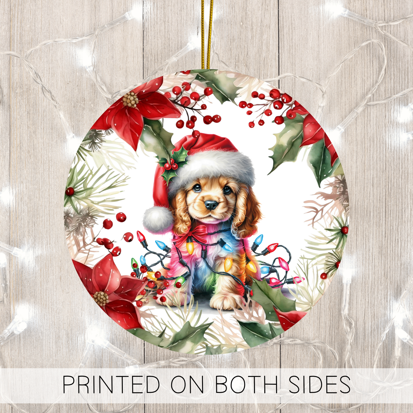 Cocker Spaniel Holiday Ornament, Custom Dog Ornament, Spaniel Ornament, Dog Lover Gift, Dog Mom, Christmas