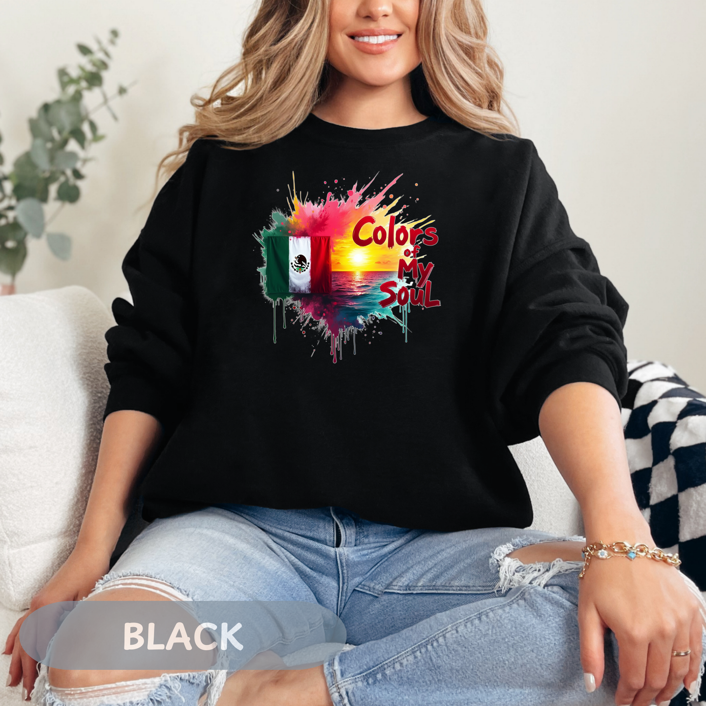 Mexico Colors of My Soul Sweatshirt, Viva La Vida, Soy Mexicano, No Human Is Illegal, Resist with Mexican Power, Chicano Power, FDT