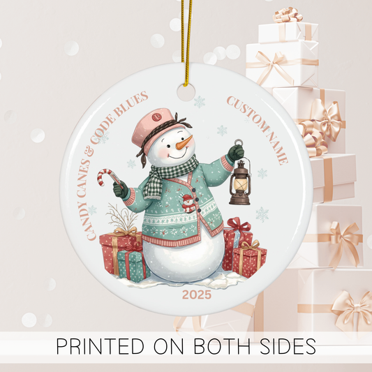 Personalized Nurse Snowman Ornament 2025, Nursing Ornament, RN Gift, Nurse Christmas Keepsake, Future Nurse Graduation Gift