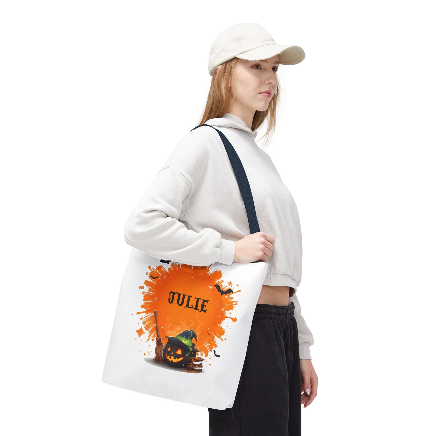 Custom Kids Halloween Trick or Treat Bag – Personalized Pumpkin Candy Tote Sack – Children’s Halloween Gift, Reusable Candy Bag