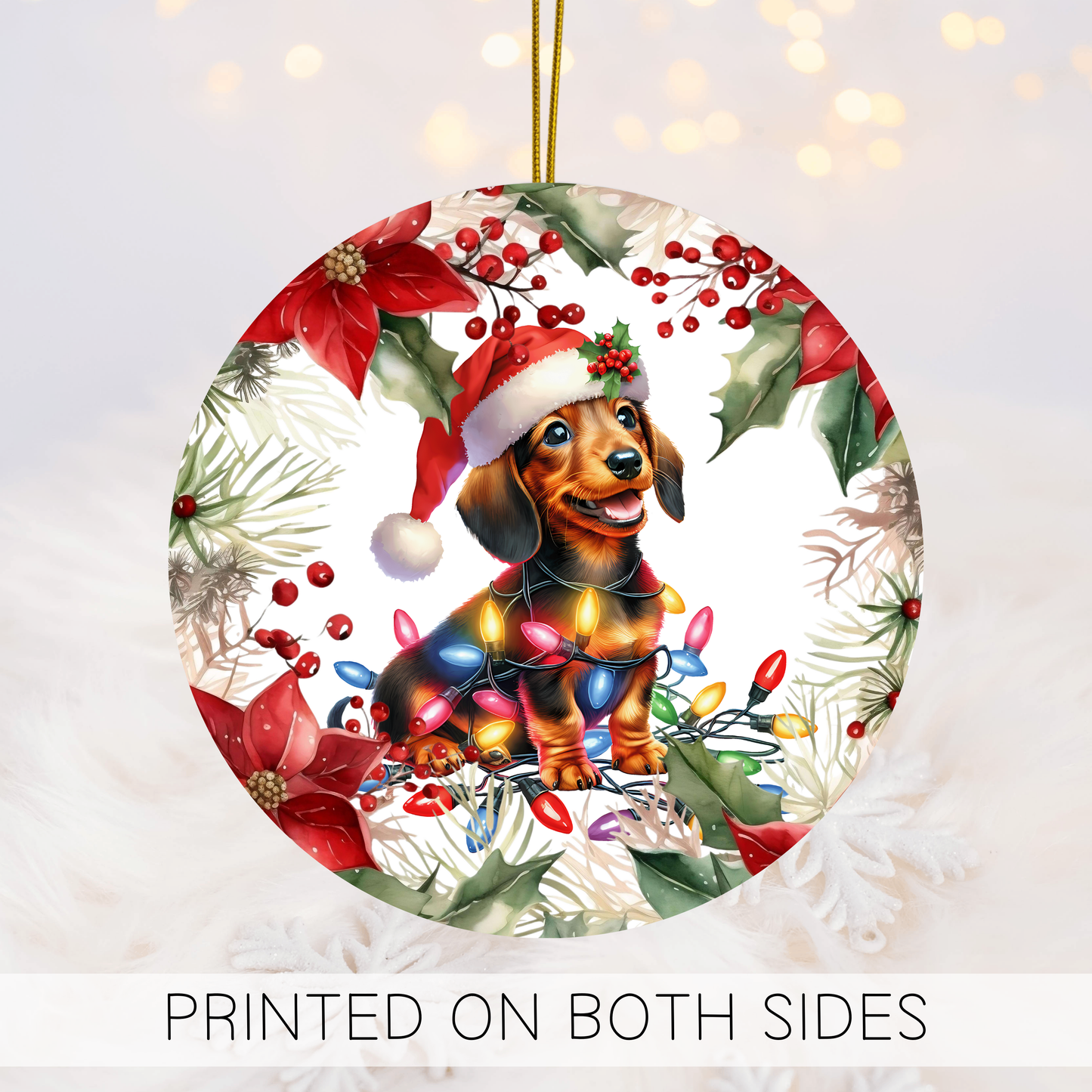 Dachshund Holiday Ornaments, Christmas Ornament, Wiener Dog Decoration, Sausage Dog, Dachshund Gifts, Gift for Mom