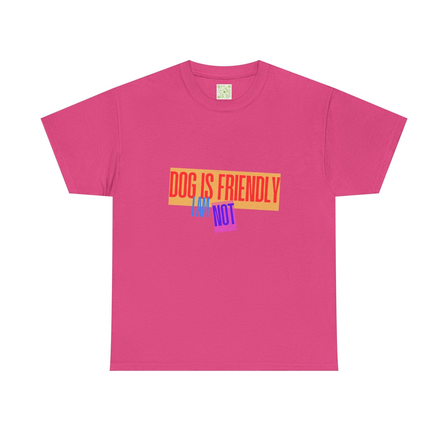 Funny Dog Lover Unisex Heavy Cotton Tee - 'Dog is Friendly, I Am Not'