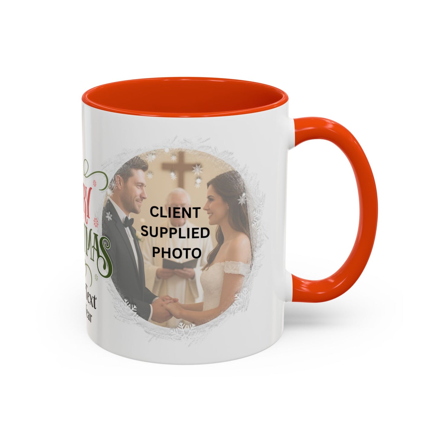 Personalized photo mug for newlyweds, featuring a romantic wedding image to celebrate love and first year together.